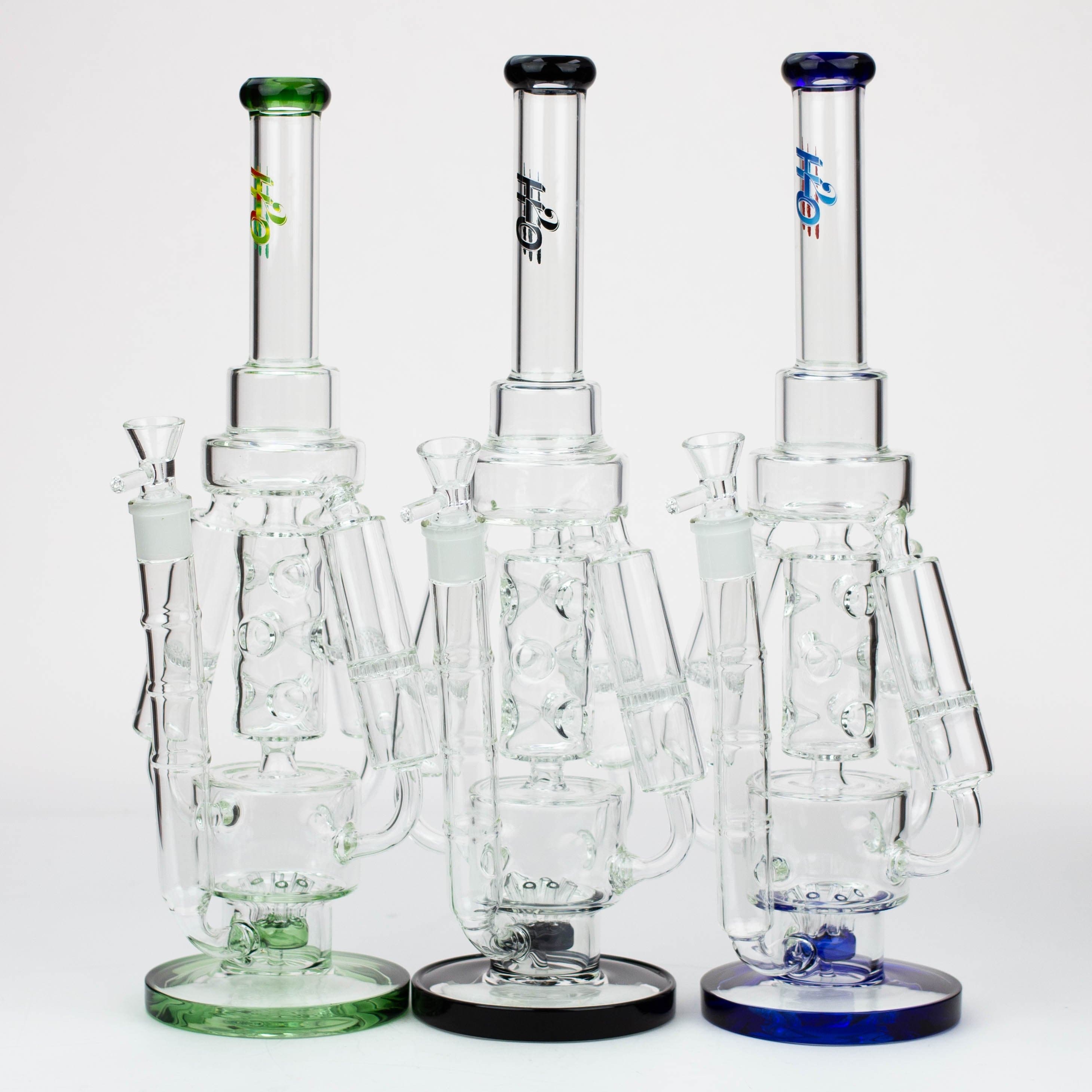 H2O Three Honeycomb silnders glass water recycle pipes 17"_0