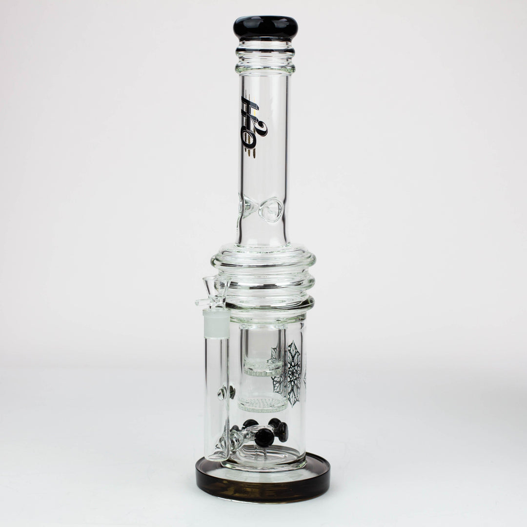 H2O glass water bong with double layer honeycomb 17"_4