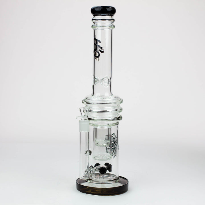 H2O glass water bong with double layer honeycomb 17"_4