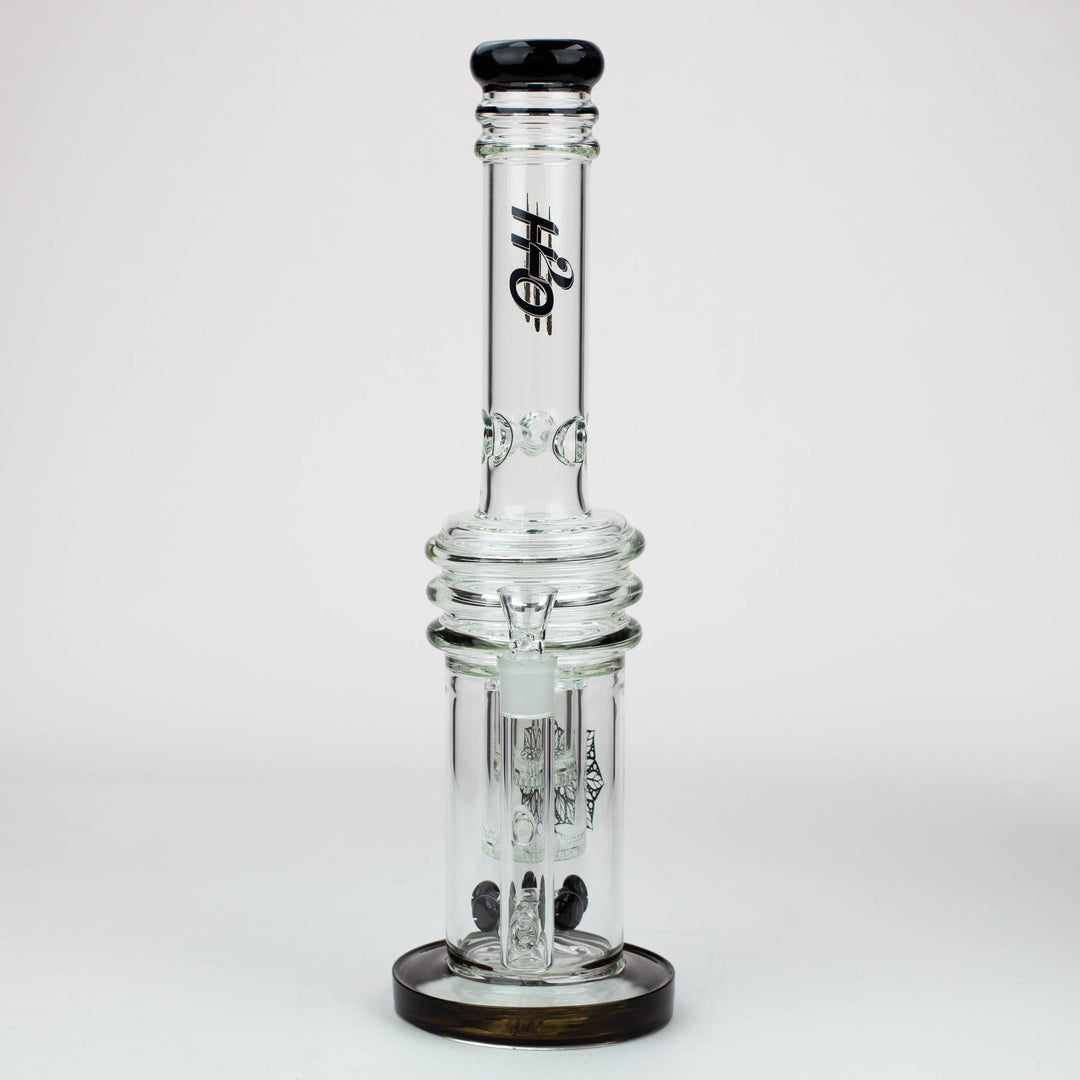 H2O glass water bong with double layer honeycomb 17"_9