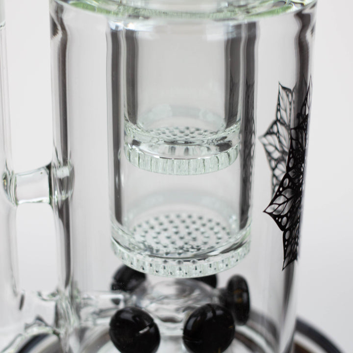 H2O glass water bong with double layer honeycomb 17"_3