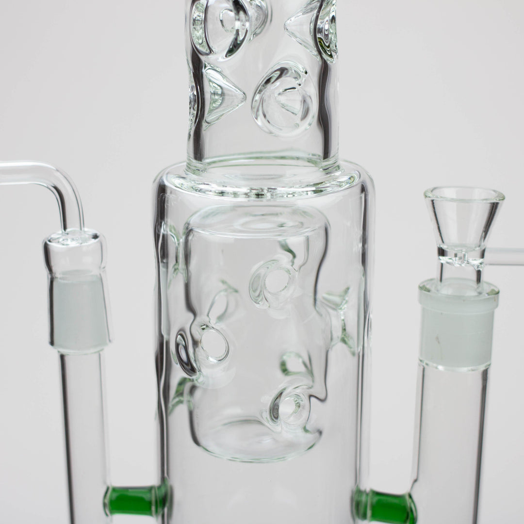 H2O 2-in-1 Double Joint glass water pipes 19"_3