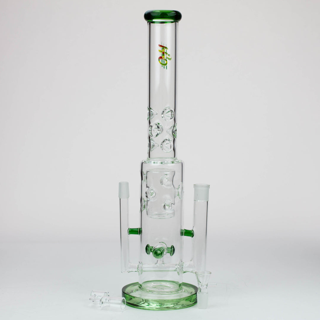H2O 2-in-1 Double Joint glass water pipes 19"_4