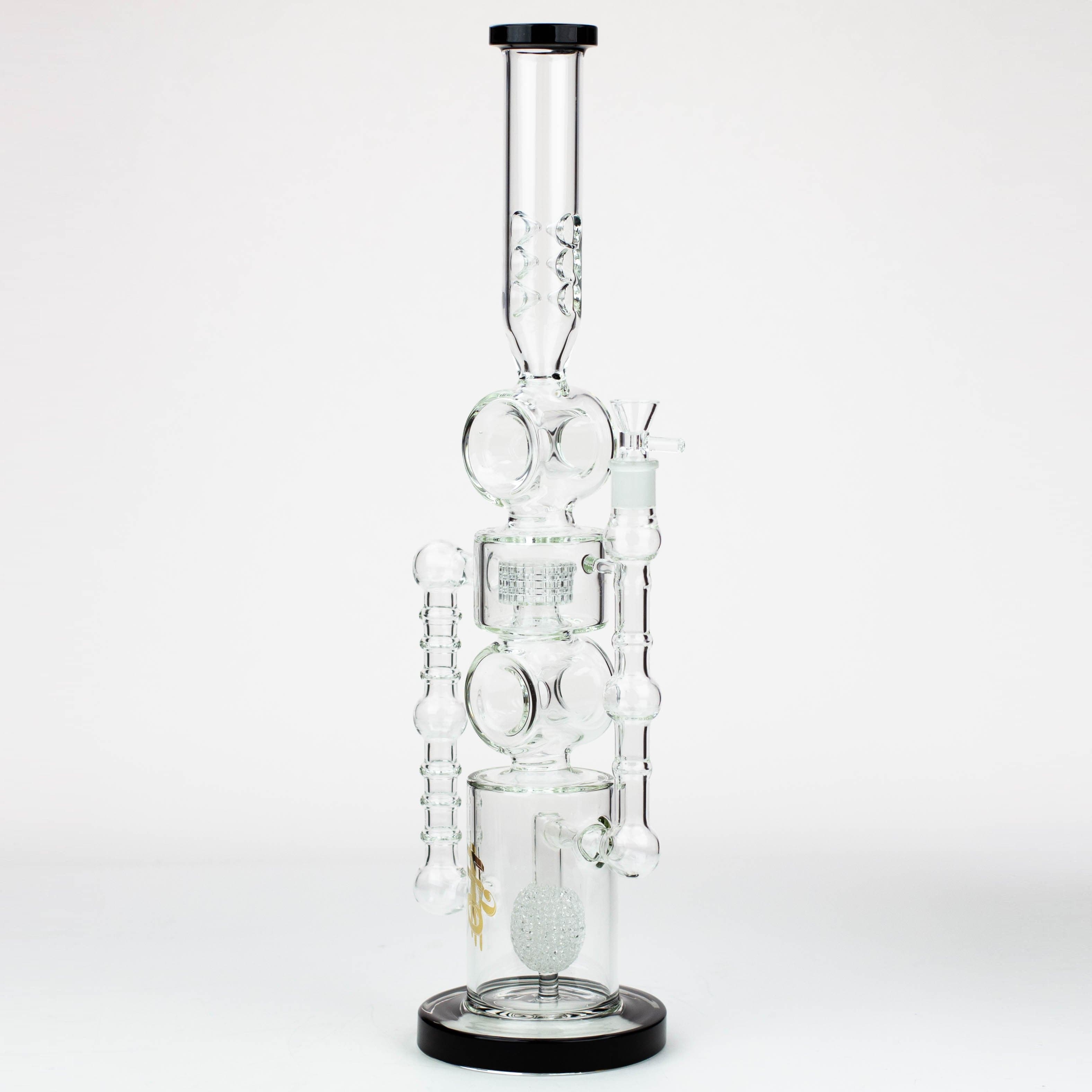H2O Double ring glass water pipes 21"_6