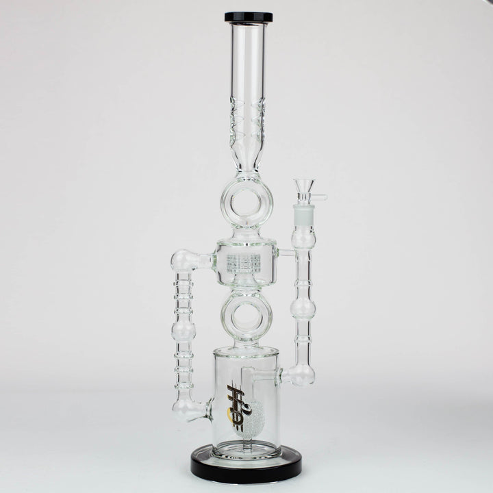 H2O Double ring glass water pipes 21"_9