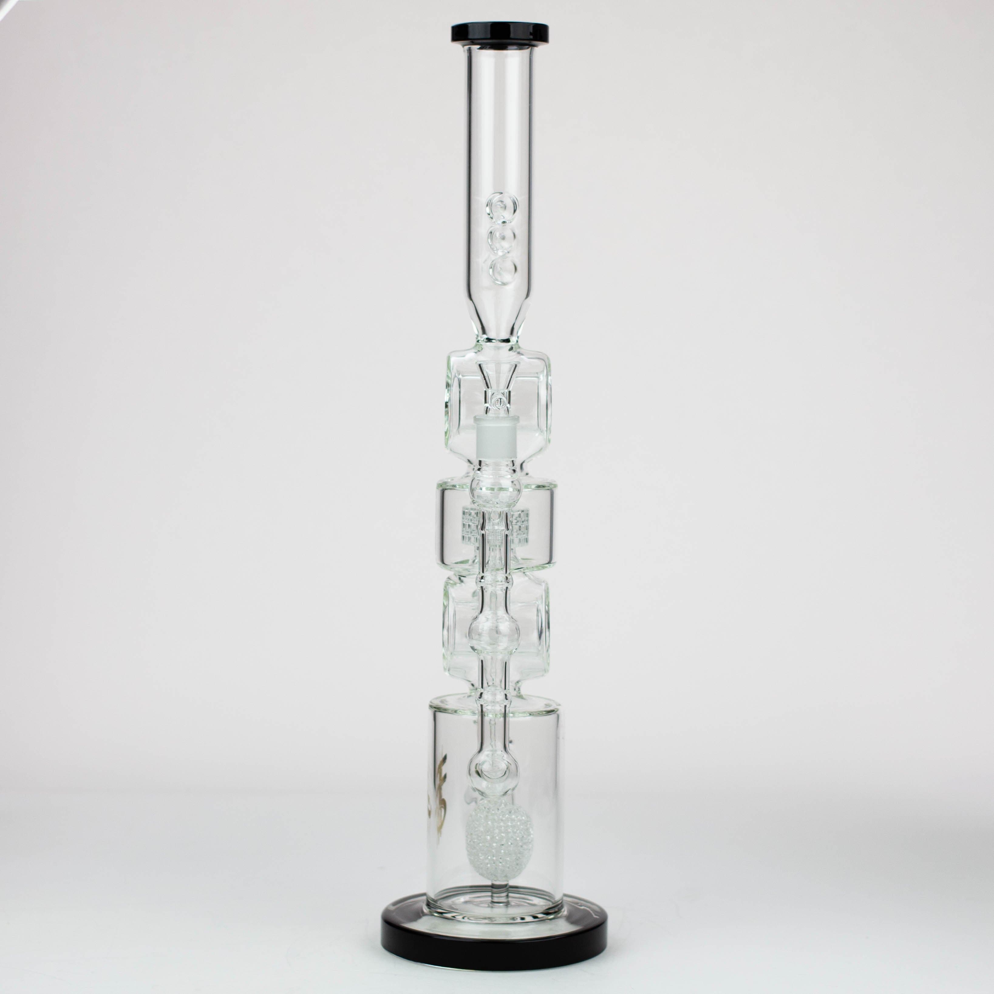 H2O Double ring glass water pipes 21"_10