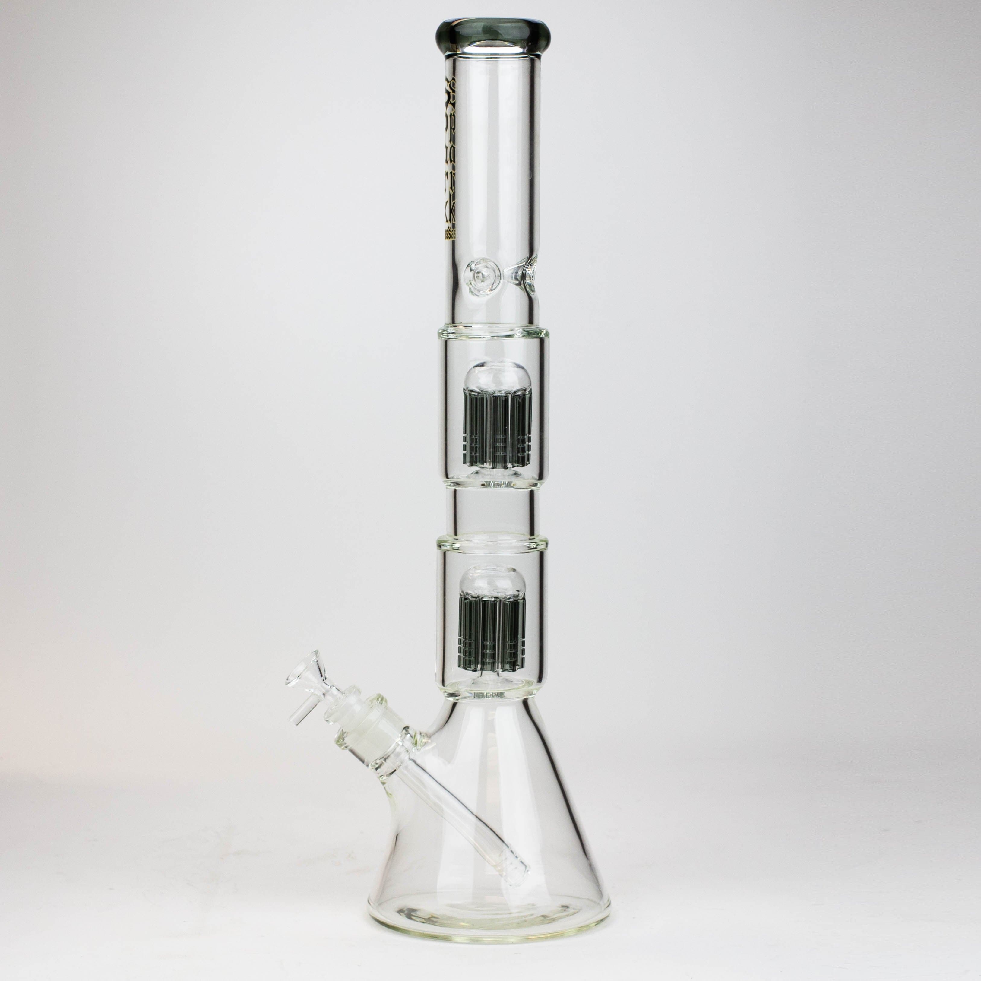 Spark 7 mm double percolator glass water pipes 19"_8