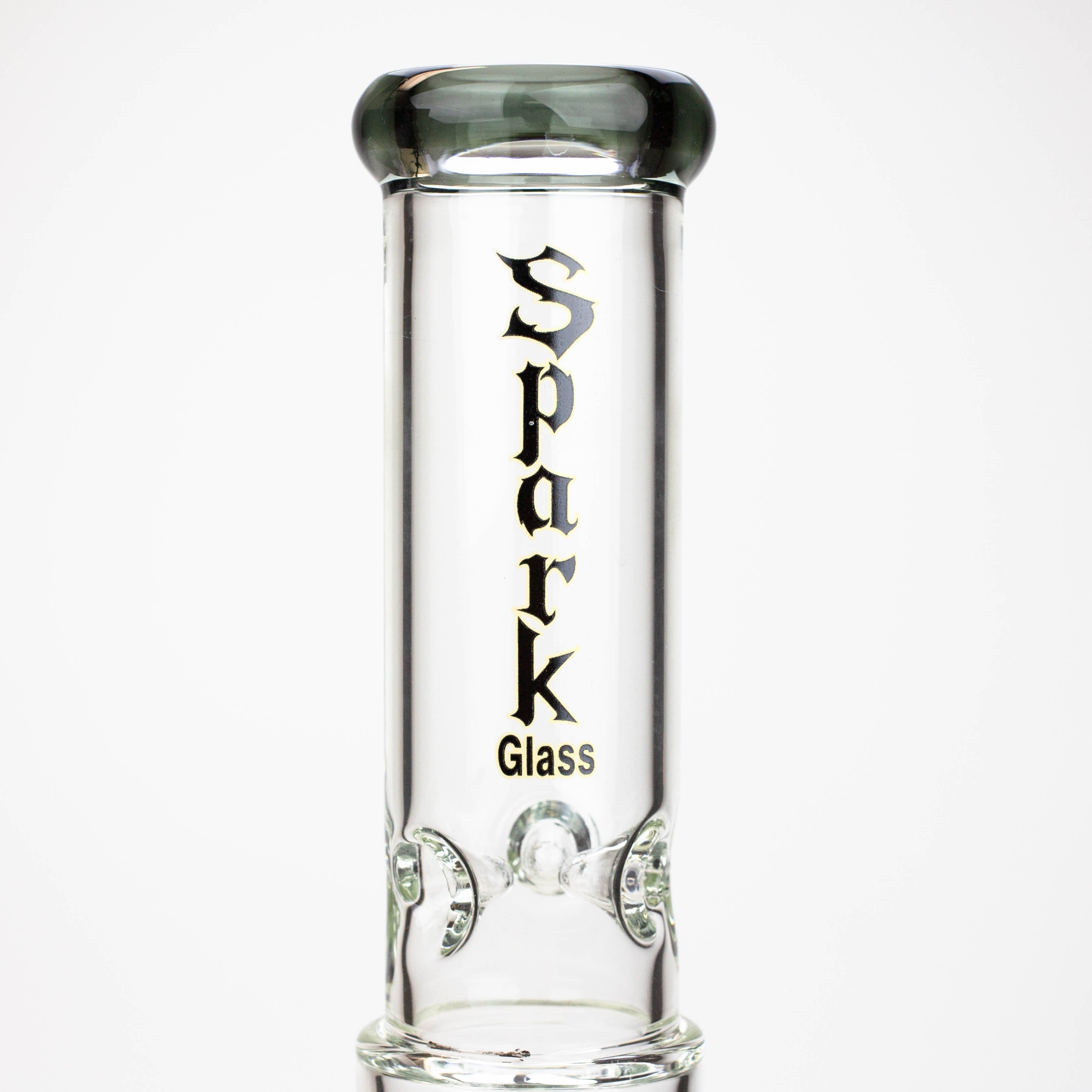 Spark 7 mm double percolator glass water pipes 19"_10