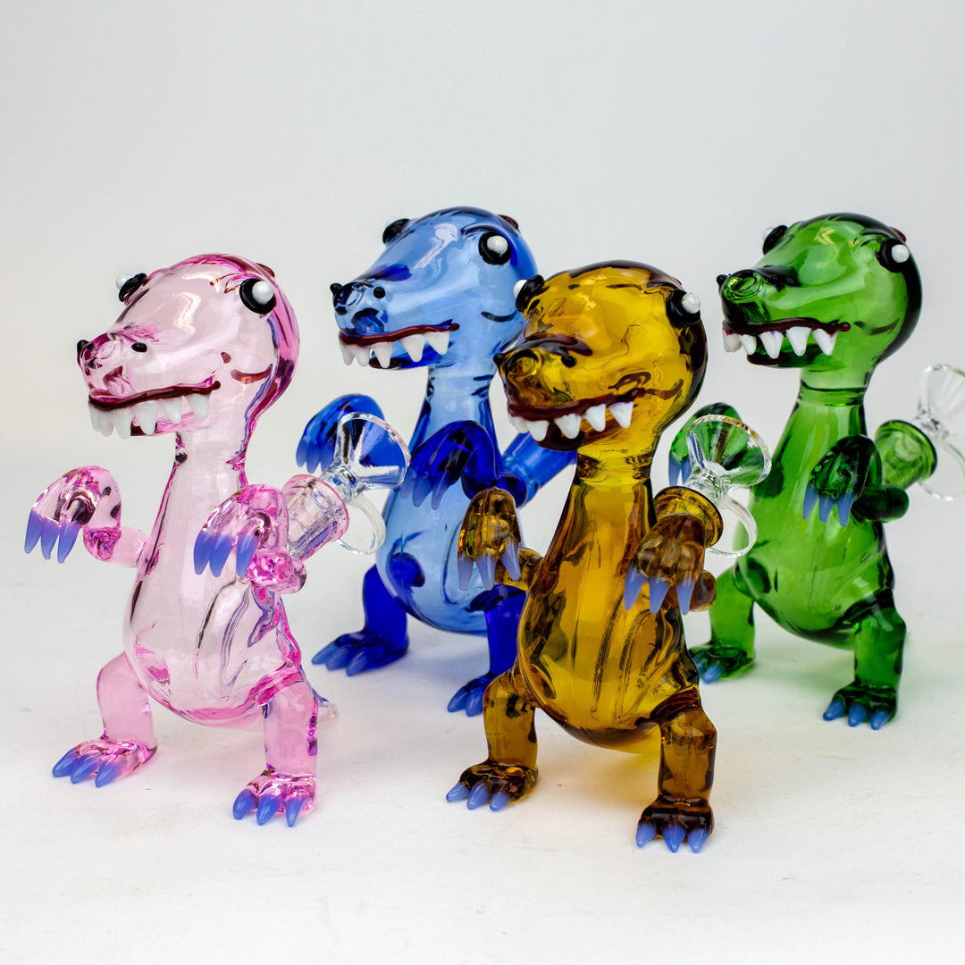 Dinosaur glass water pipes 6"_0
