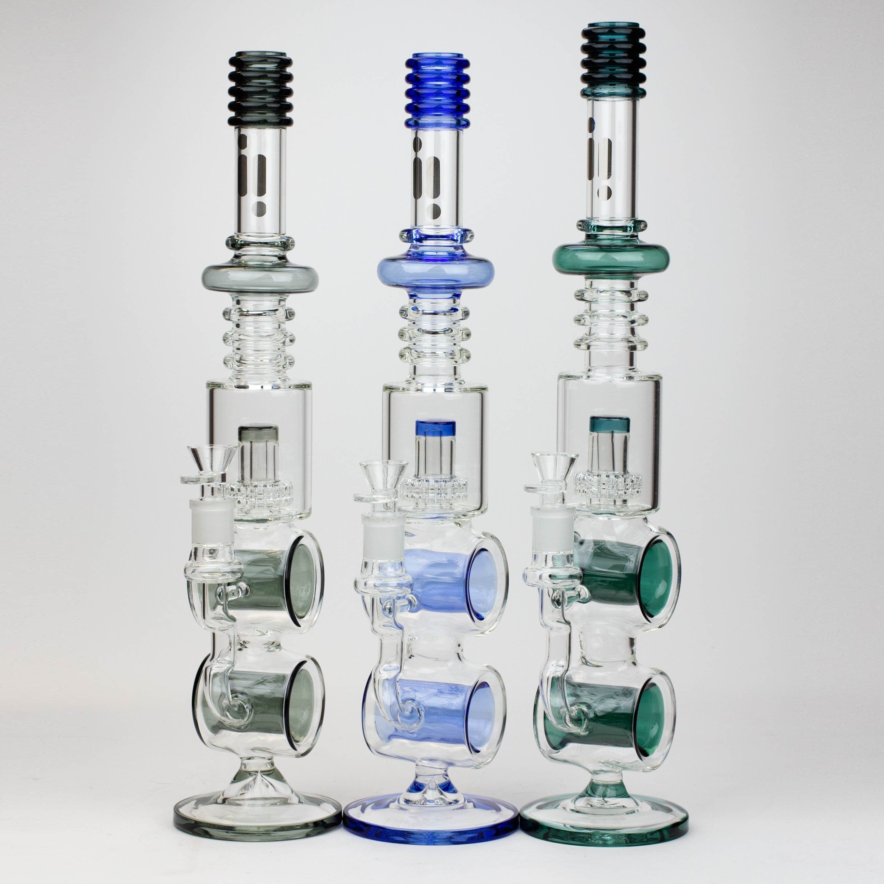 Infyniti double ring glass water pipes 18.5"_0