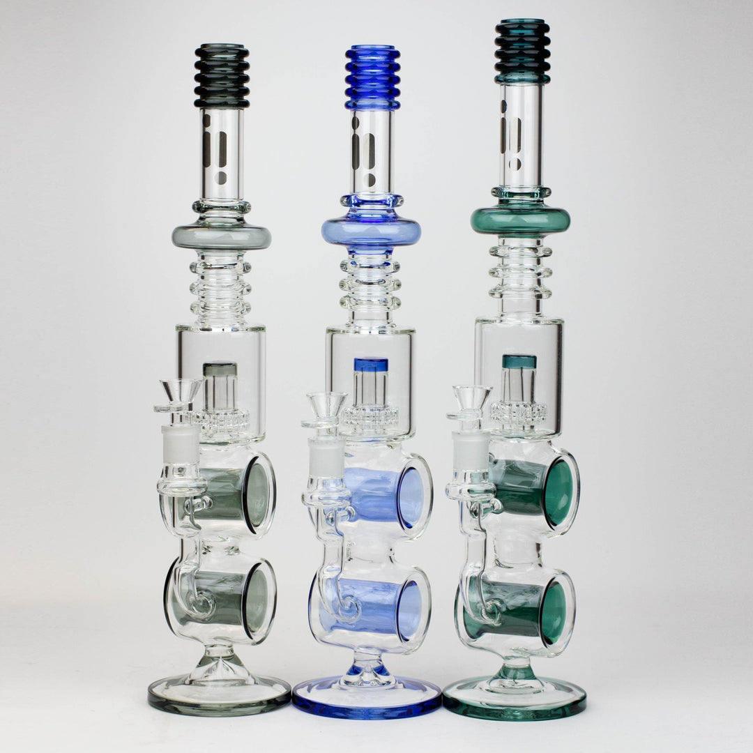 Infyniti double ring glass water pipes 18.5"_0