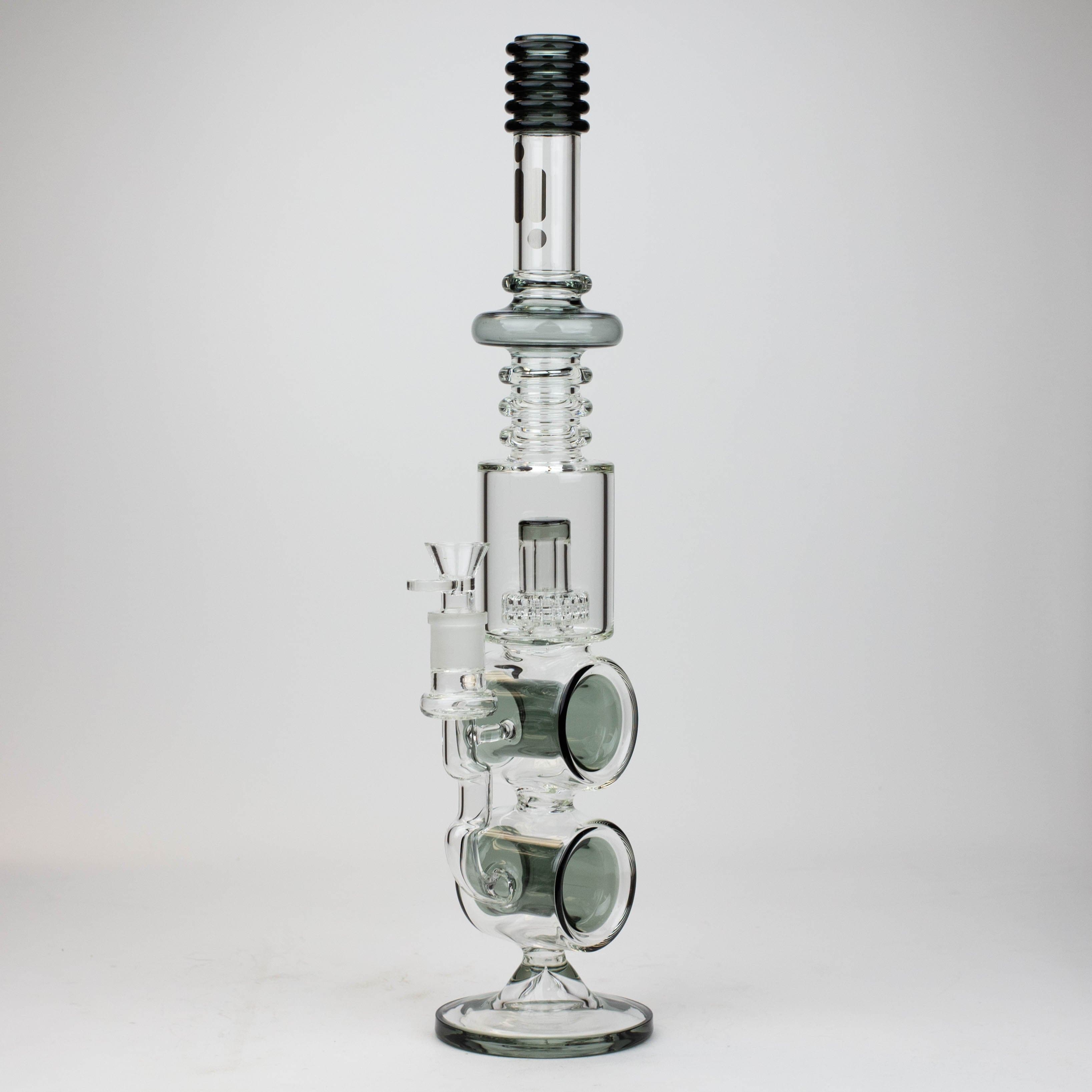Infyniti double ring glass water pipes 18.5"_6