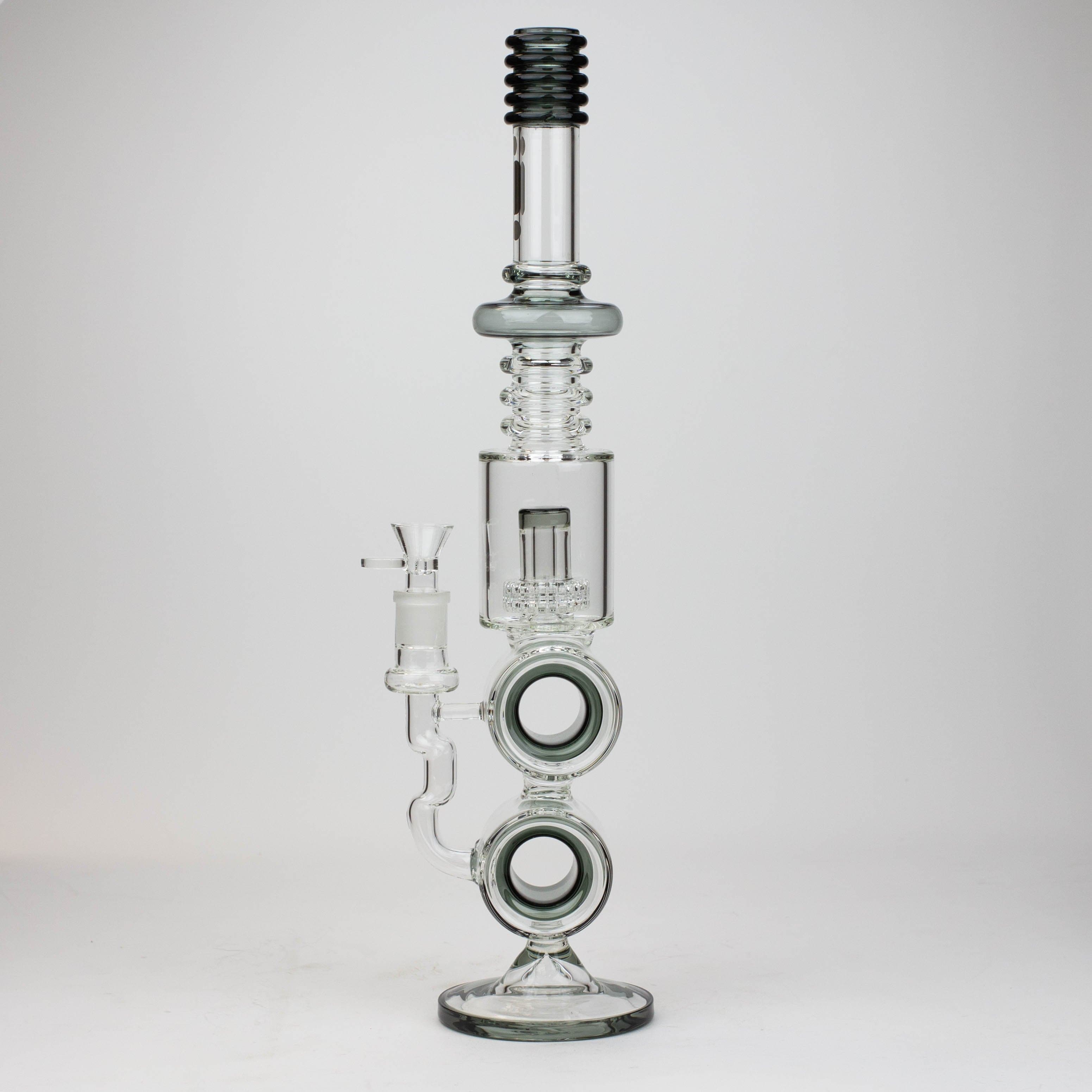 Infyniti double ring glass water pipes 18.5"_7