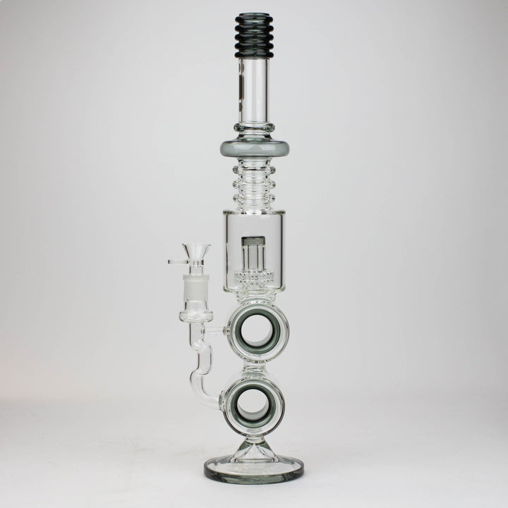 Infyniti double ring glass water pipes 18.5"_7