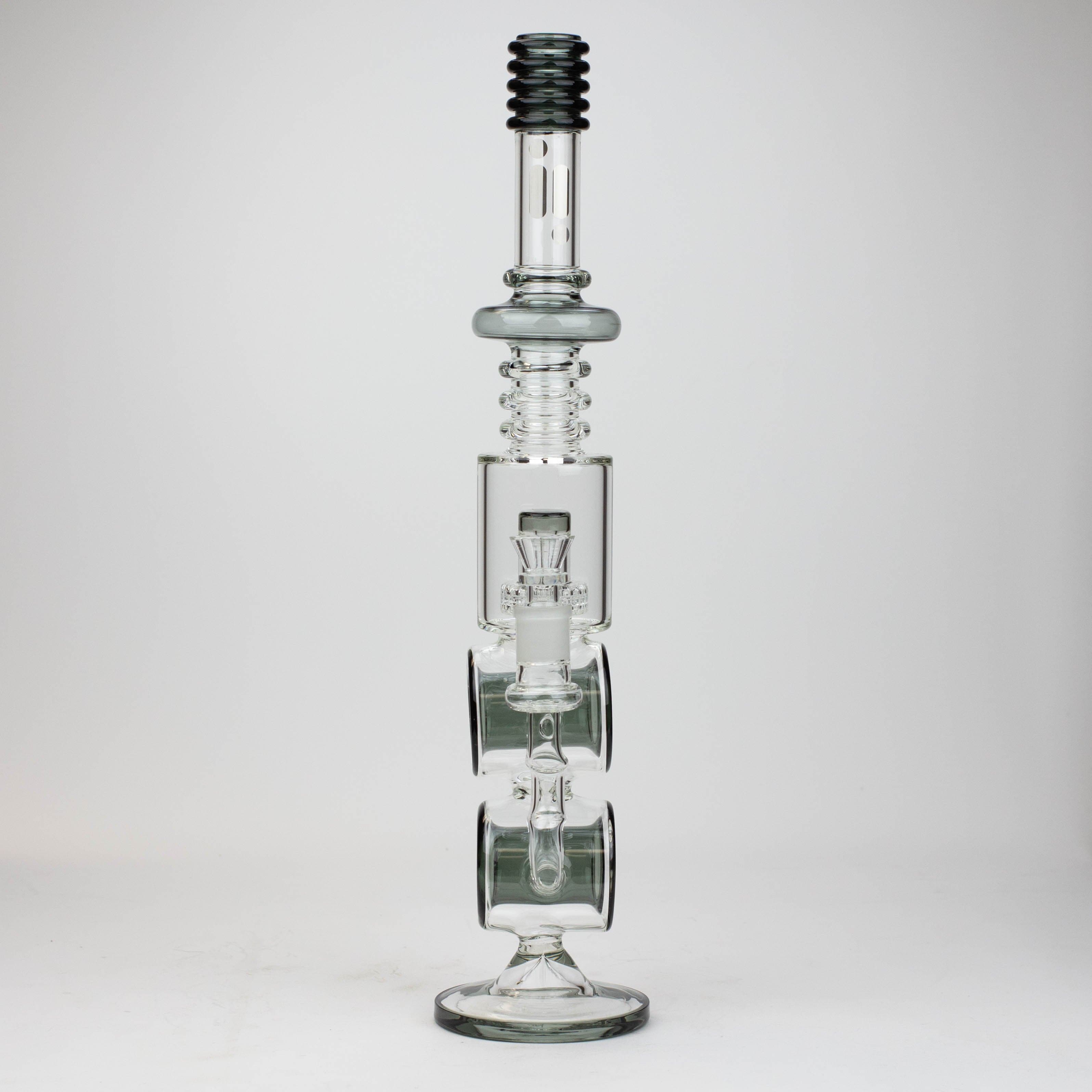 Infyniti double ring glass water pipes 18.5"_8