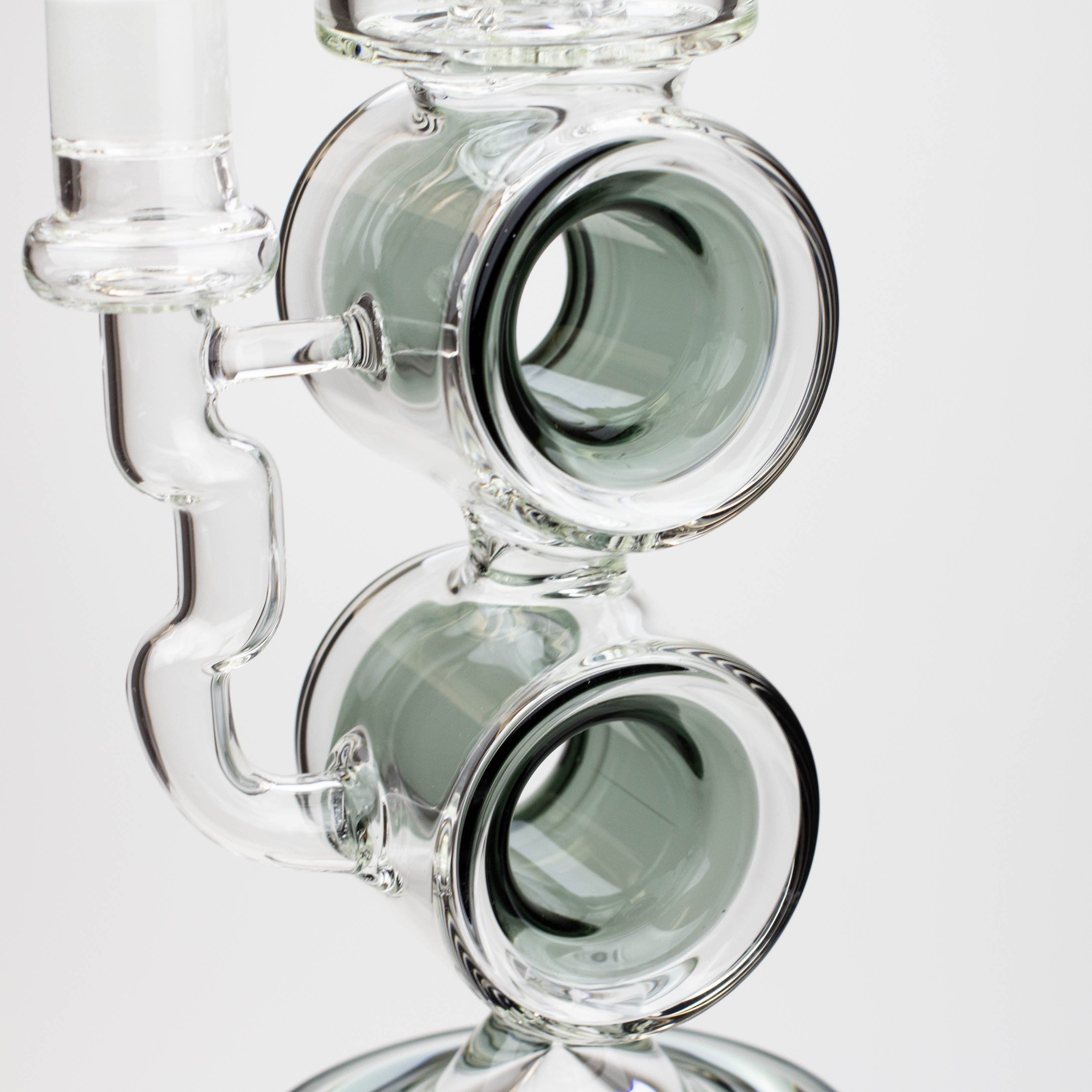Infyniti double ring glass water pipes 18.5"_1