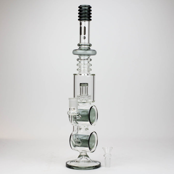 Infyniti double ring glass water pipes 18.5"_3