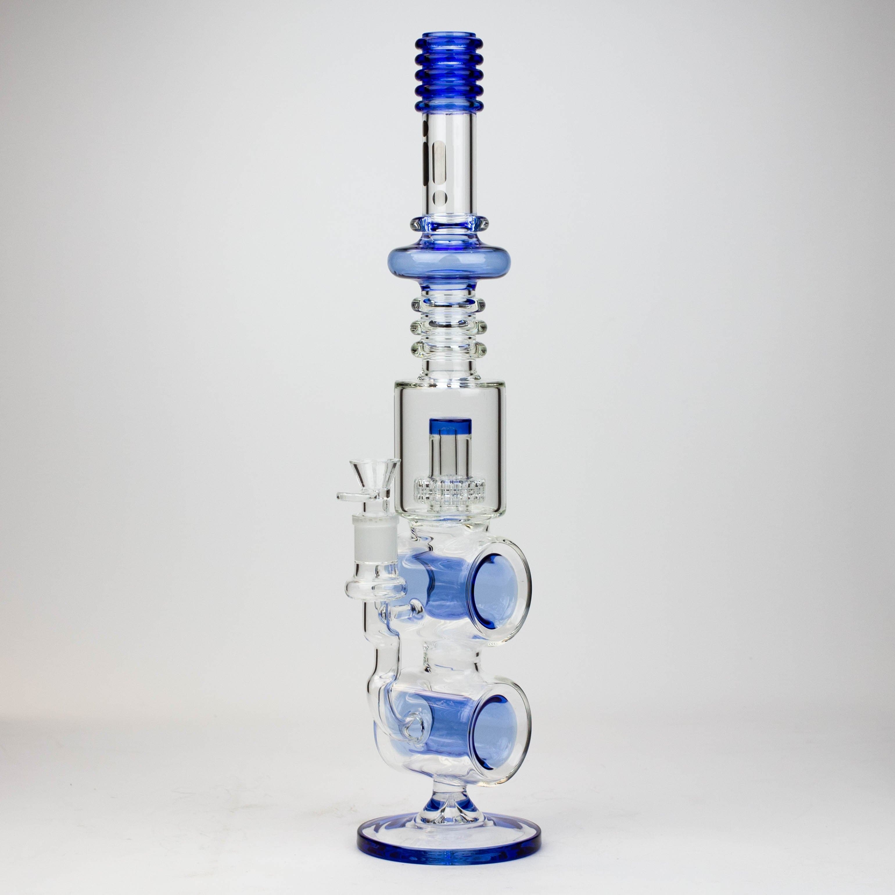 Infyniti double ring glass water pipes 18.5"_4
