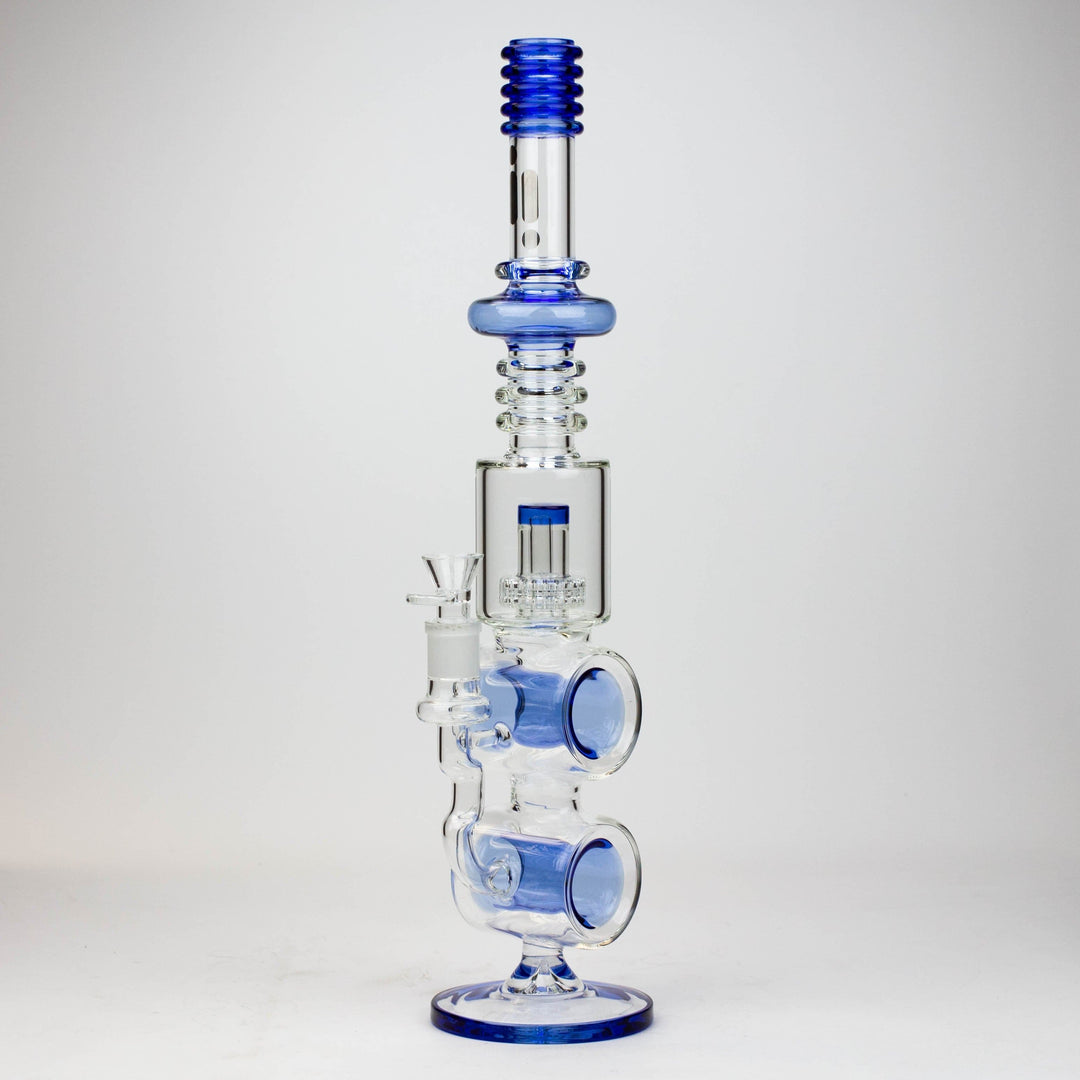 Infyniti double ring glass water pipes 18.5"_4