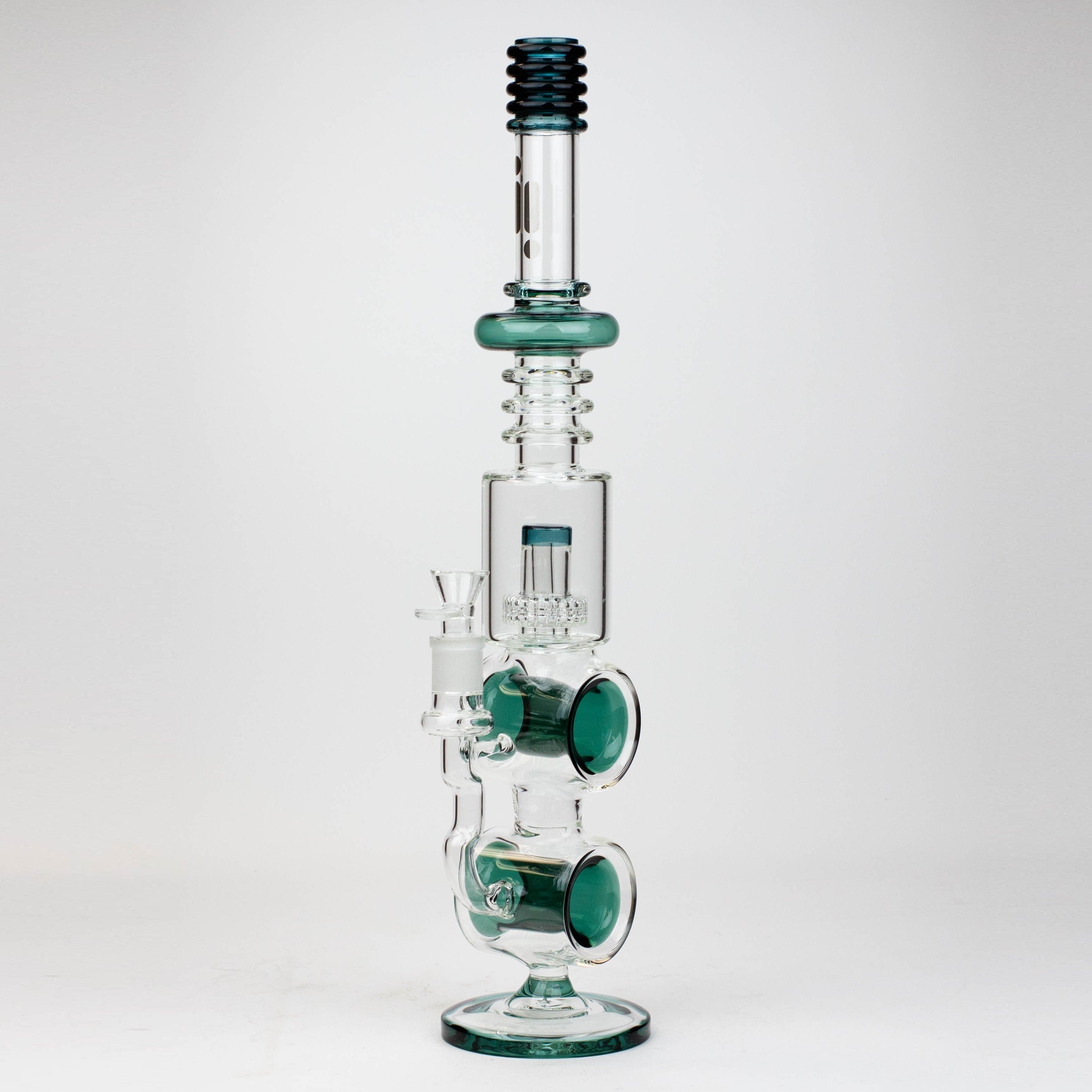 Infyniti double ring glass water pipes 18.5"_5