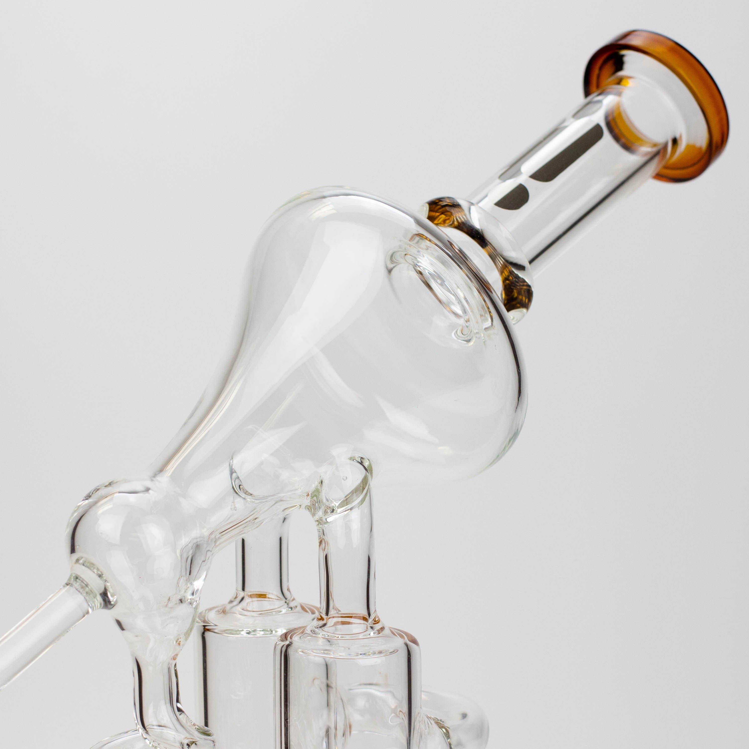 Infyniti coil, dual honeycome and flower diffuser glass recycler pipes 13"_8