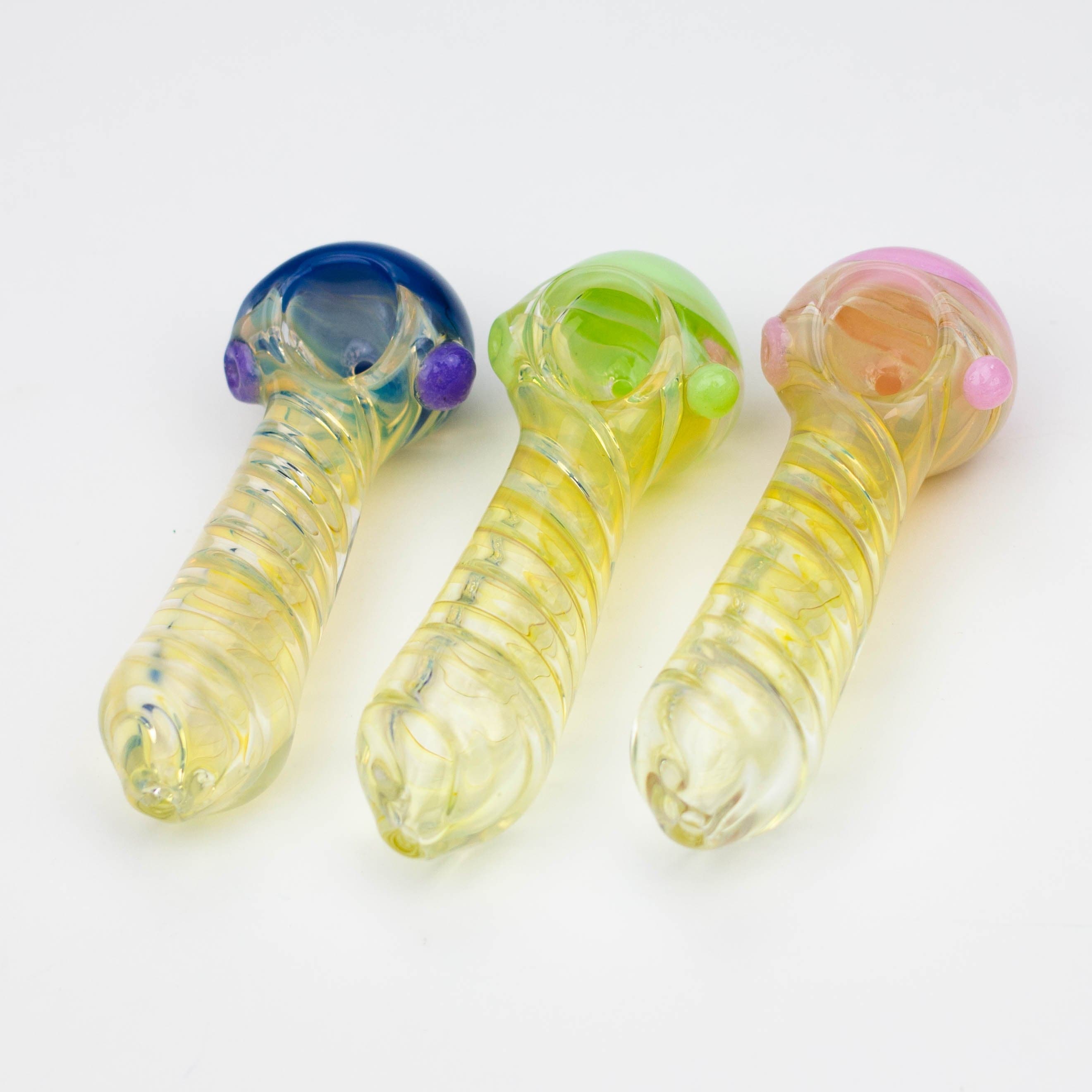 American color twisted soft glass hand pipe 4.5"_0
