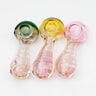 Gold fumed twisted glass hand pipe 5"