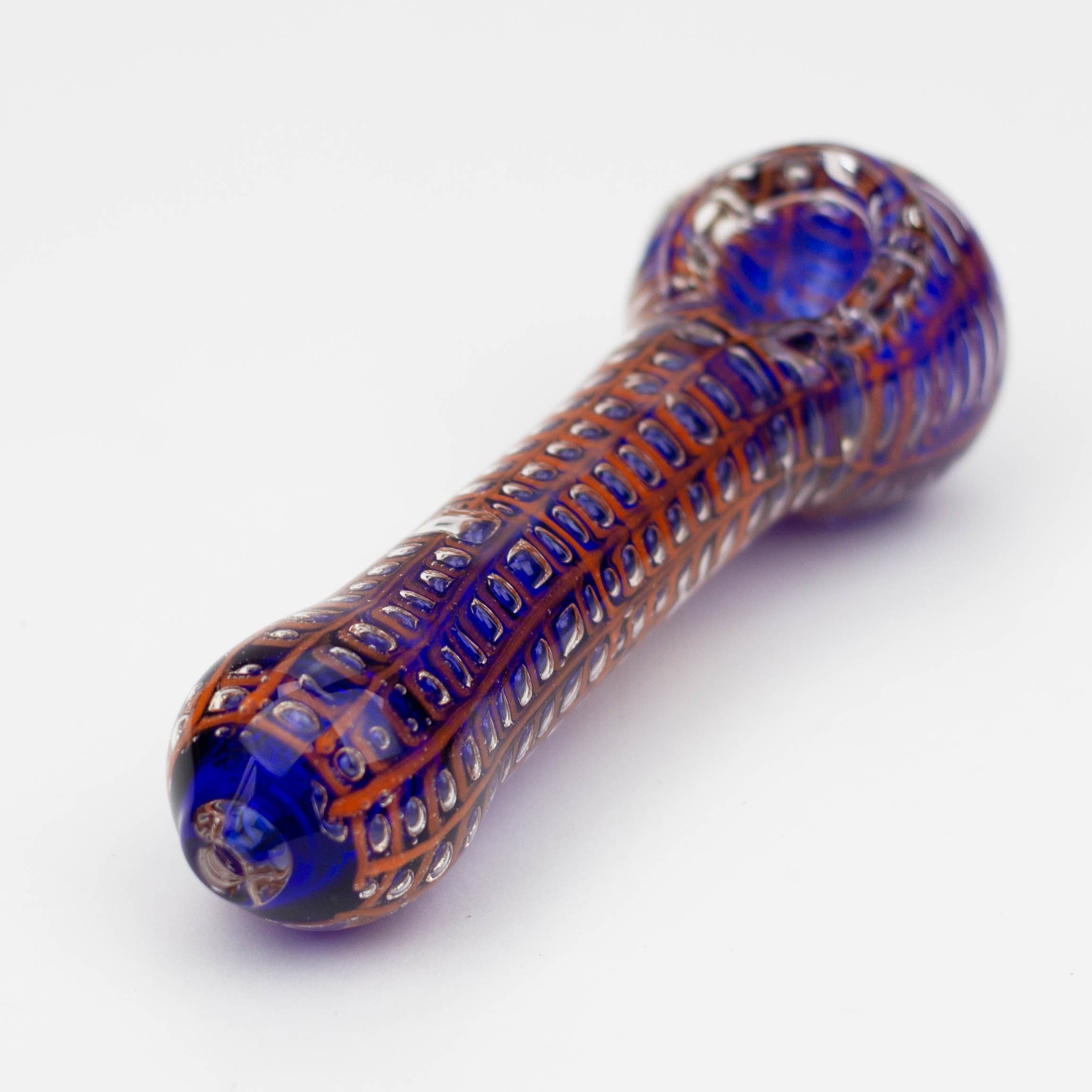 Spider web glass hand pipe 5"_2