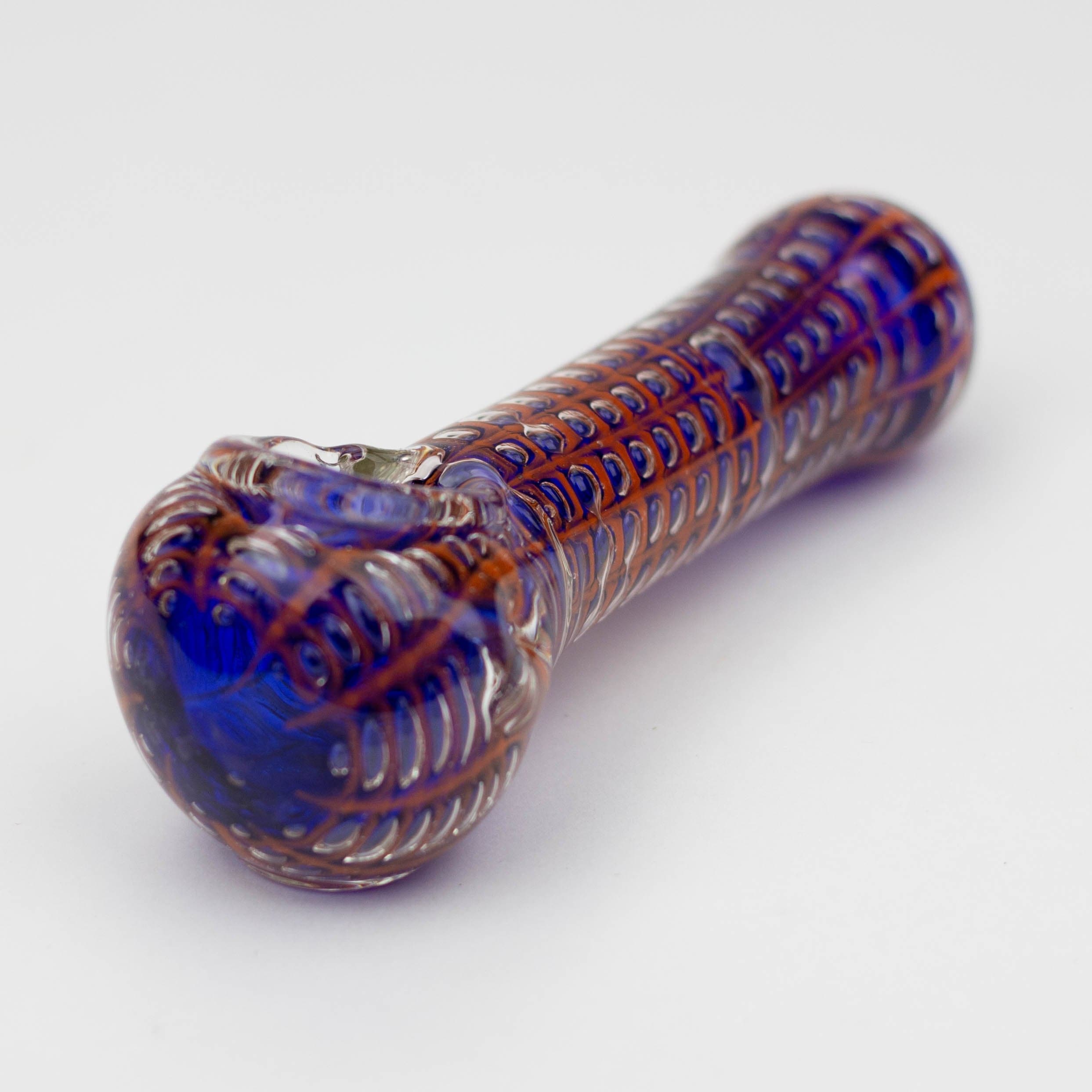 Spider web glass hand pipe 5"_3