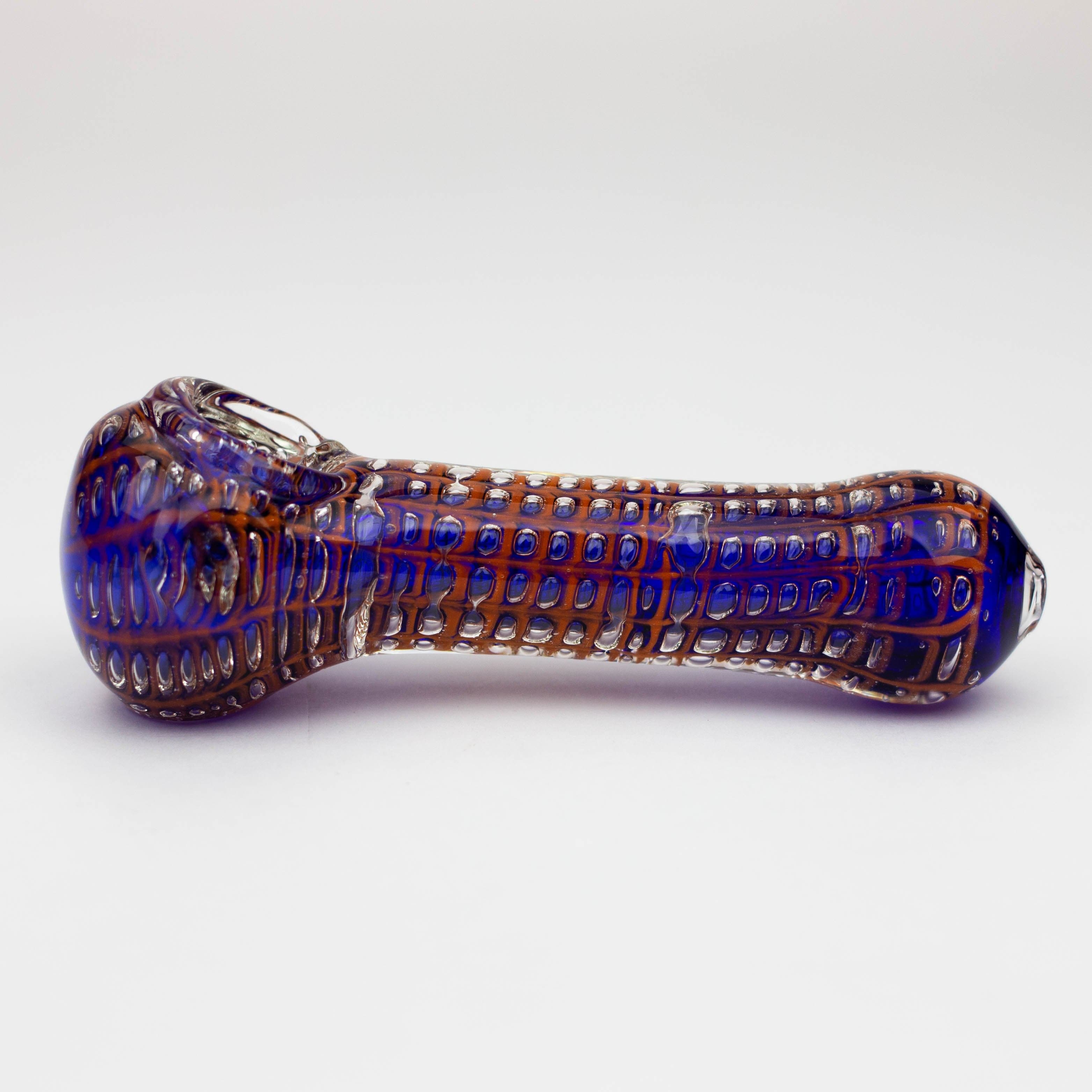 Spider web glass hand pipe 5"_5