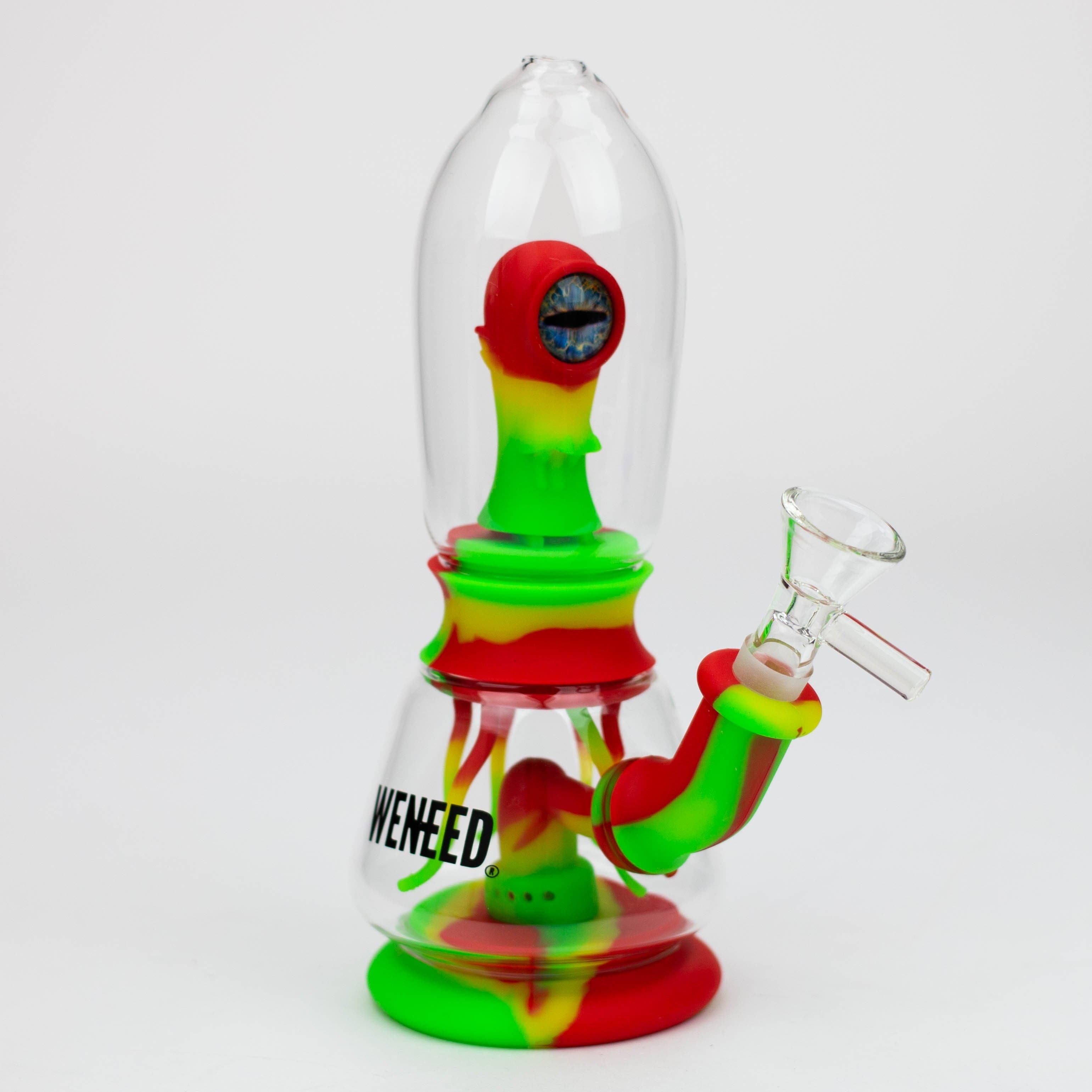 Weneed silicone monster double filter bong 7"_4