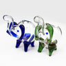 Standing elephant clear glass hand pipe 5"