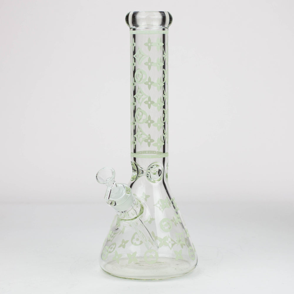 Luxury Pattern glow in the dark 7mm glass beaker pipes_1