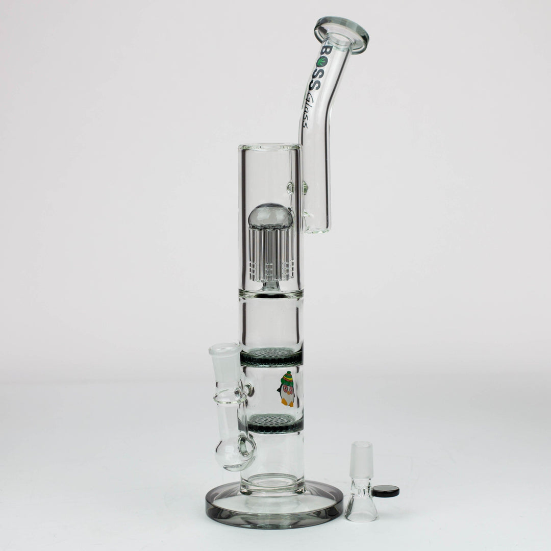 BOSS tree arm percolator and honeycomb diffuser glass pipes 16"_2