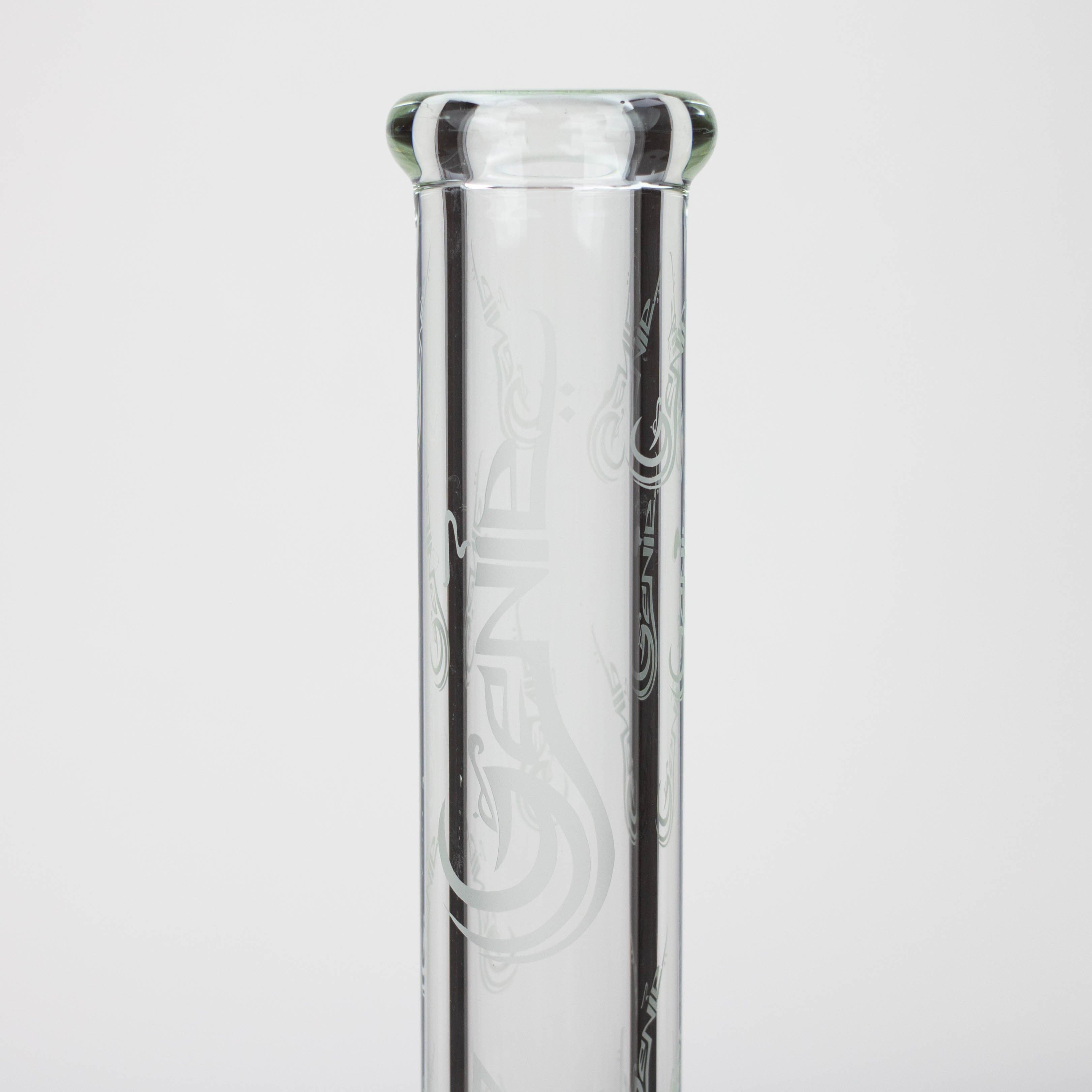 Genie pattern 9 mm clear glass water pipes 16"_3