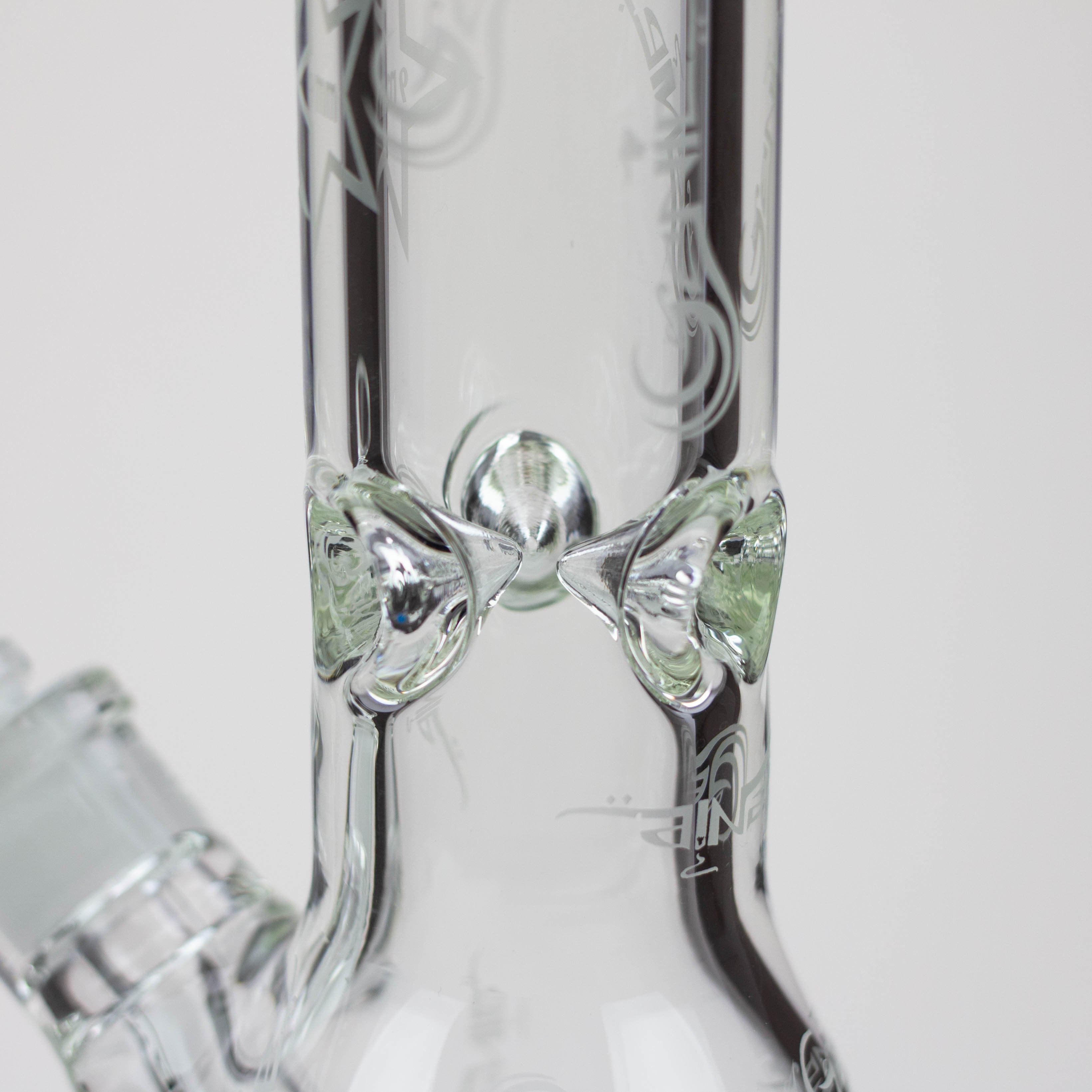 Genie pattern 9 mm clear glass water pipes 16"_5