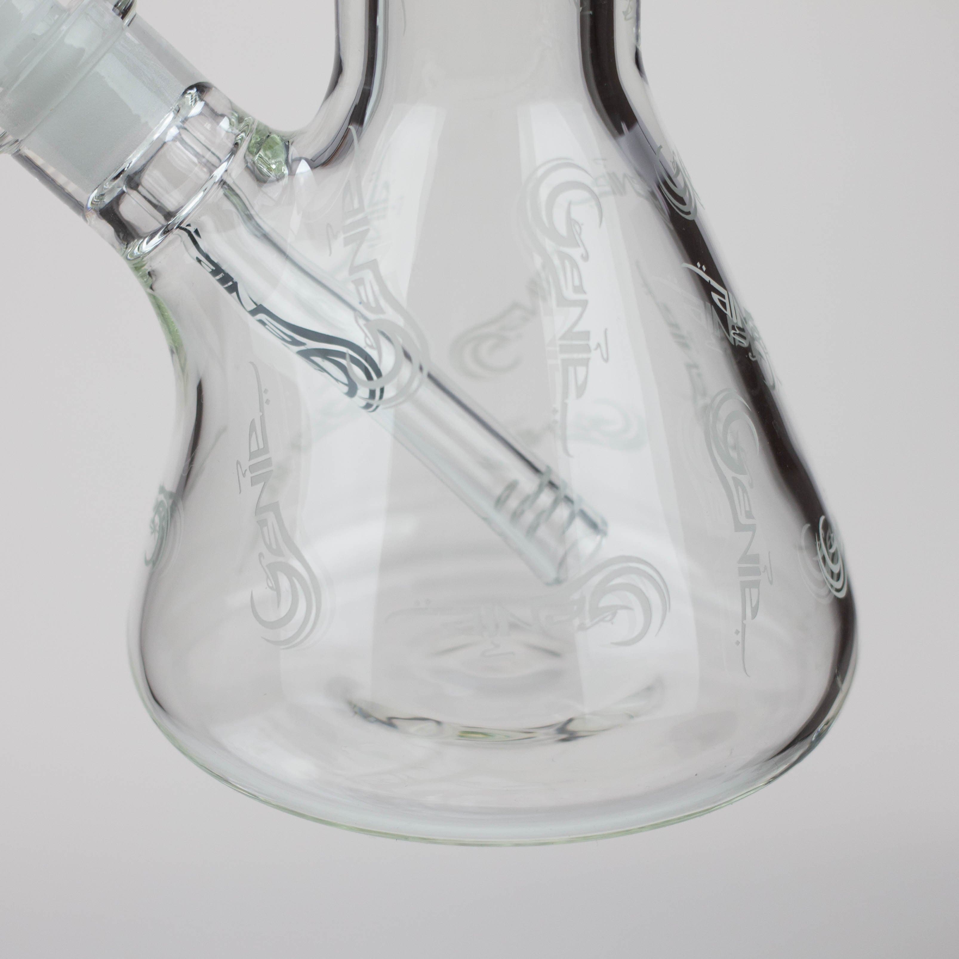 Genie pattern 9 mm clear glass water pipes 16"_7
