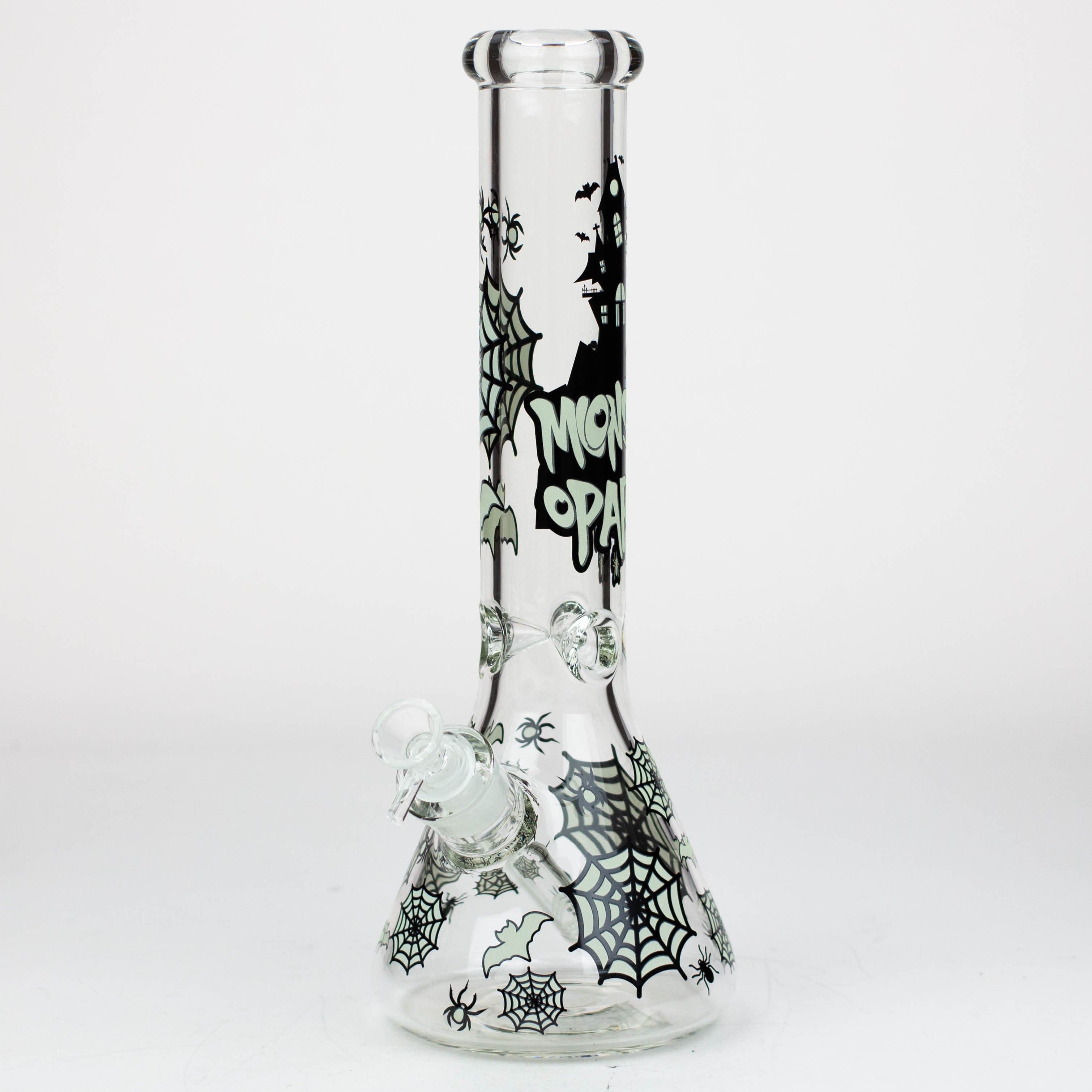 Glow in the dark 7 mm glass water pipes 14"_14