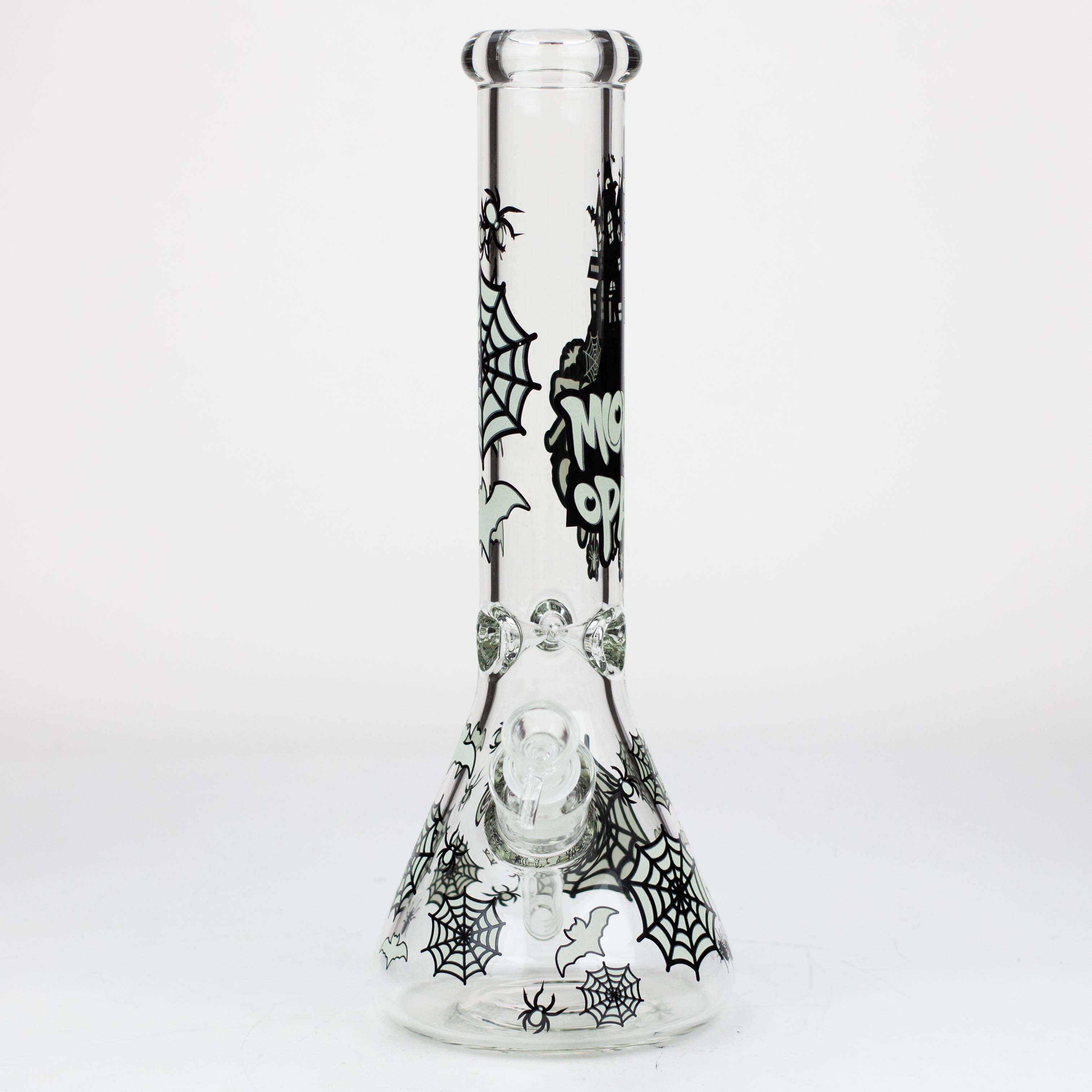 Glow in the dark 7 mm glass water pipes 14"_3