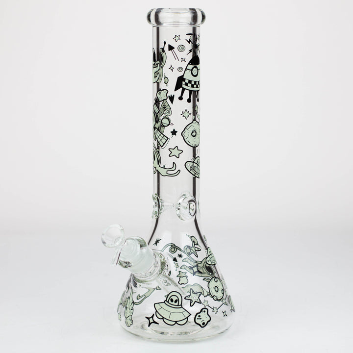 Glow in the dark 7 mm glass water pipes 14"_15