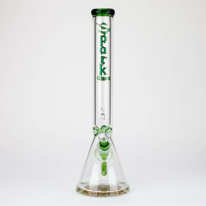 18" Spark 9 mm glass water bong with thick base_14