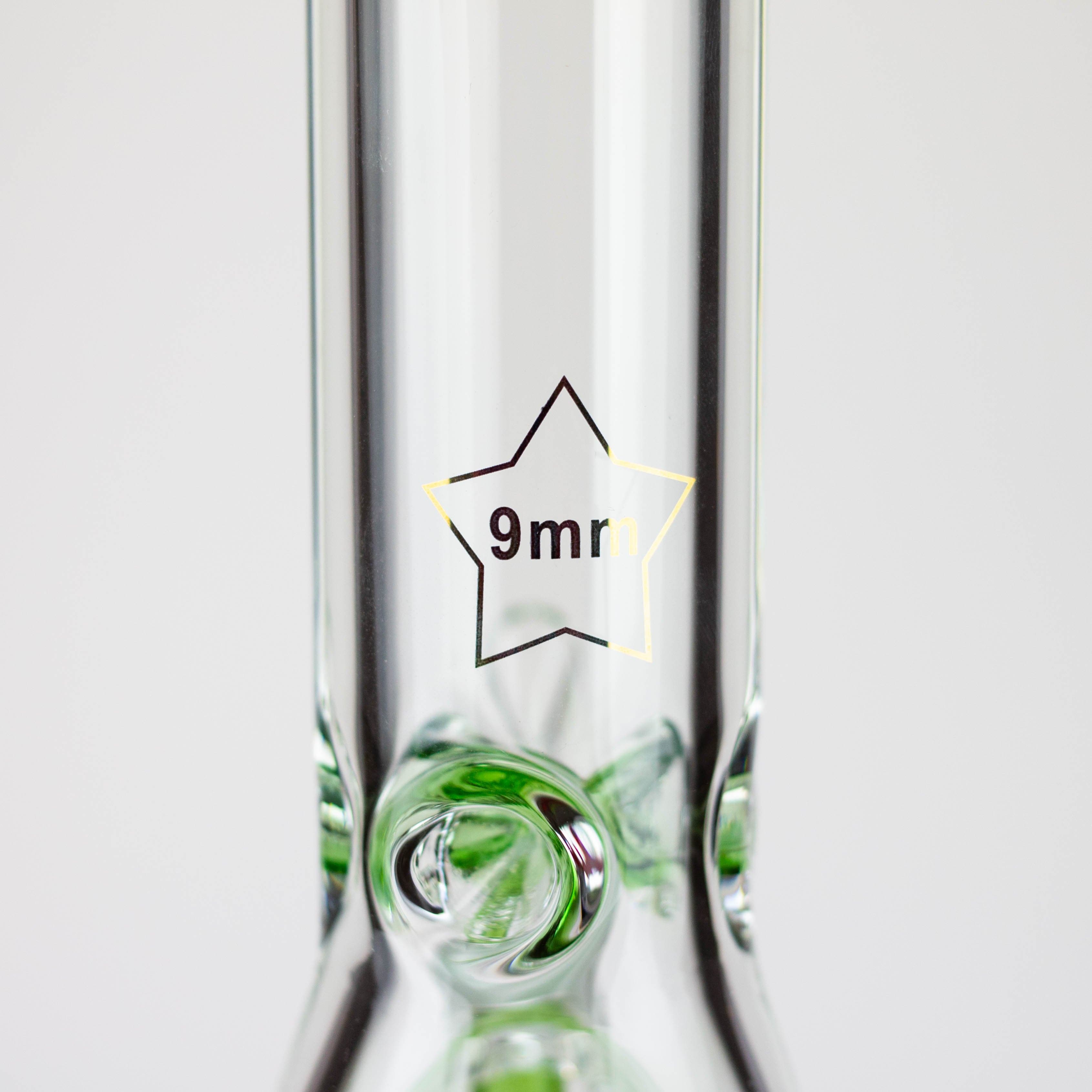 18" Spark 9 mm glass water bong with thick base_15