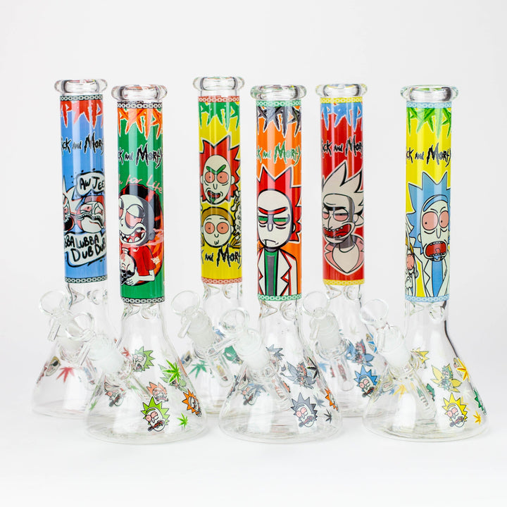RM Cartoon glass water pipes Glow in the dark 12"_7