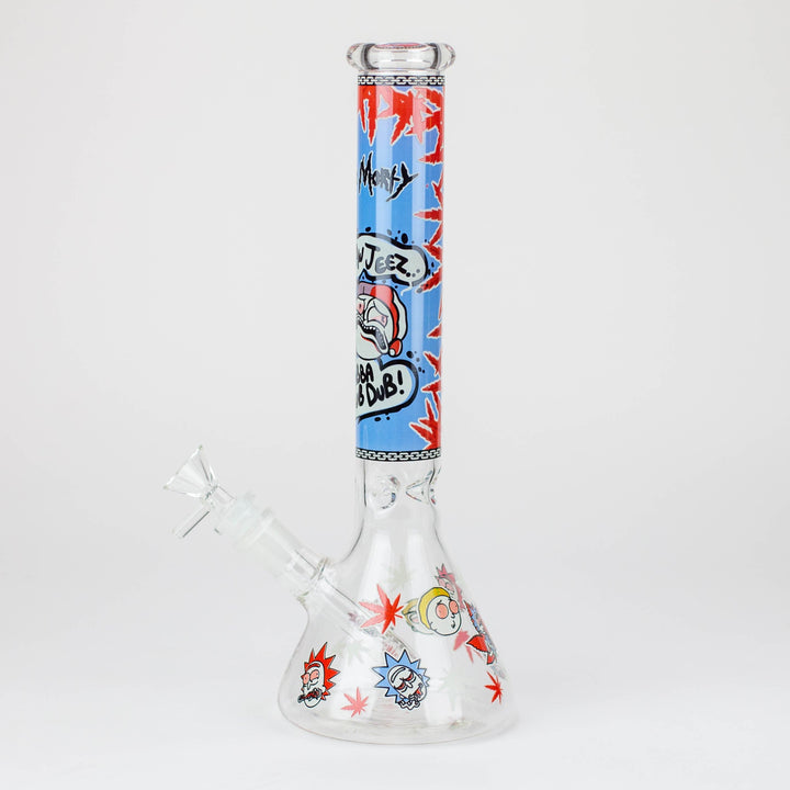 RM Cartoon glass water pipes Glow in the dark 12"_1