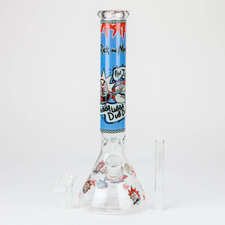RM Cartoon glass water pipes Glow in the dark 12"_6