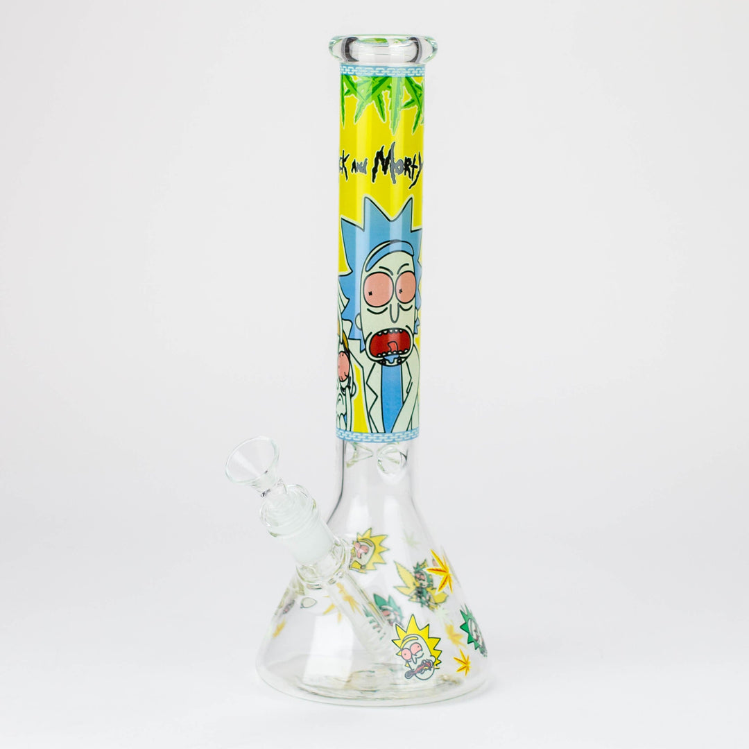RM Cartoon glass water pipes Glow in the dark 12"_14