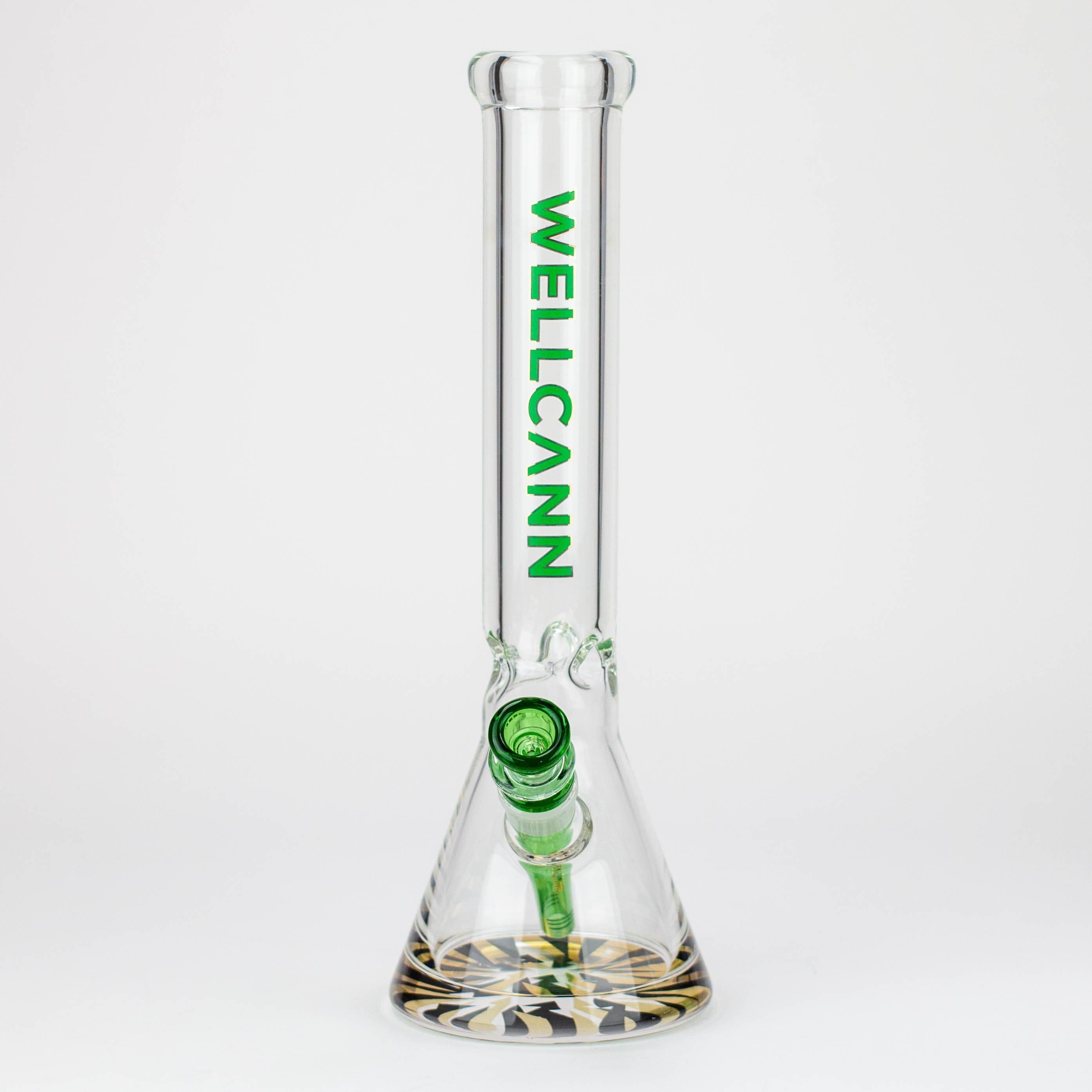 WellCann 14" 7 mm Thick beaker pipes with green logo and thick decal base_5