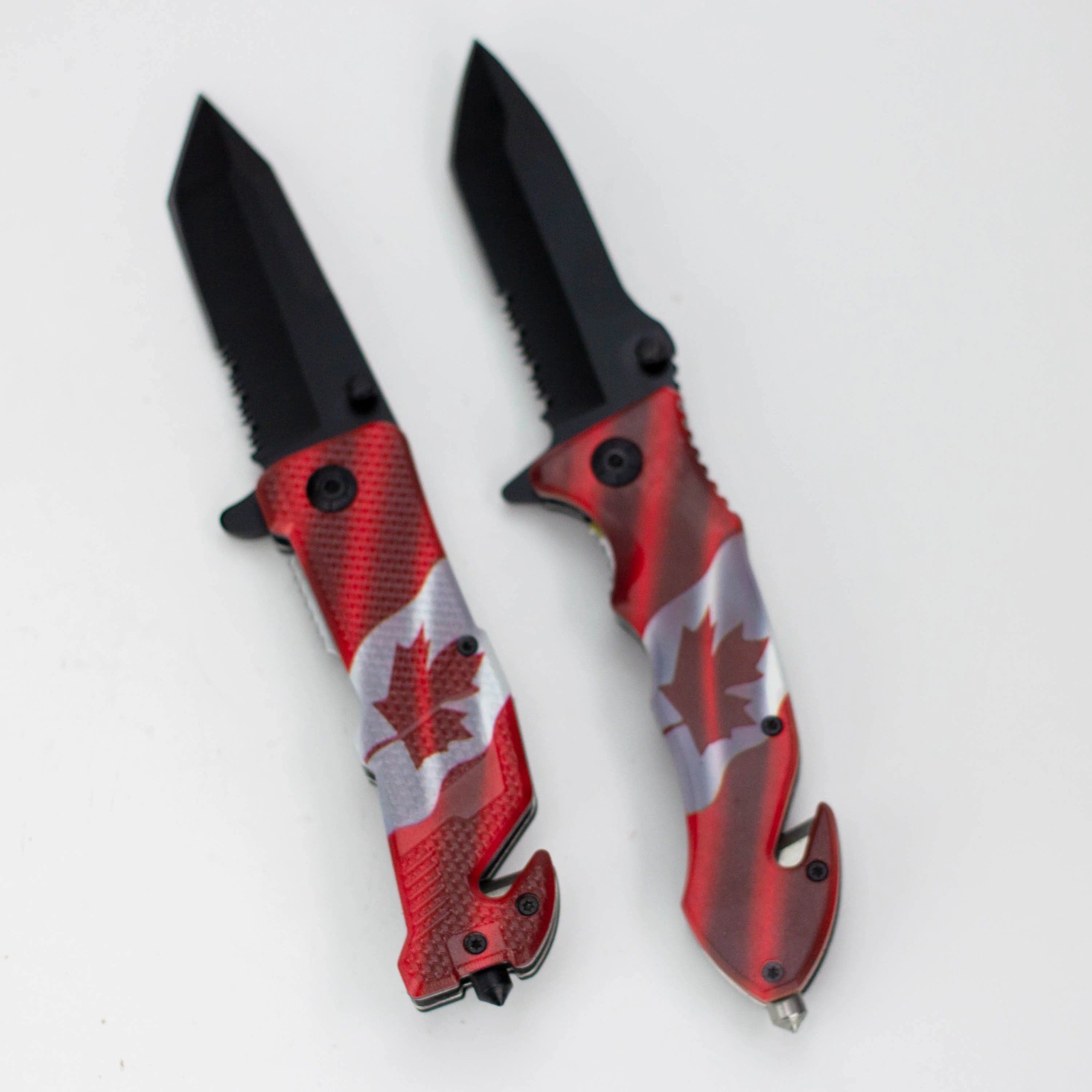8" Tiger USA® Pocket Knife  Canada Tanto Serrated_0