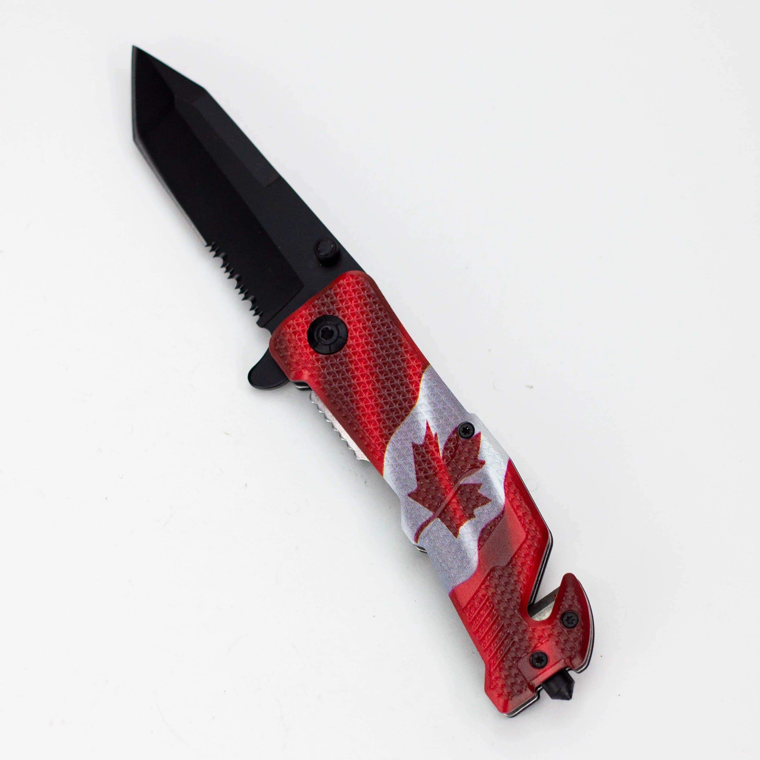 8" Tiger USA® Pocket Knife  Canada Tanto Serrated_1