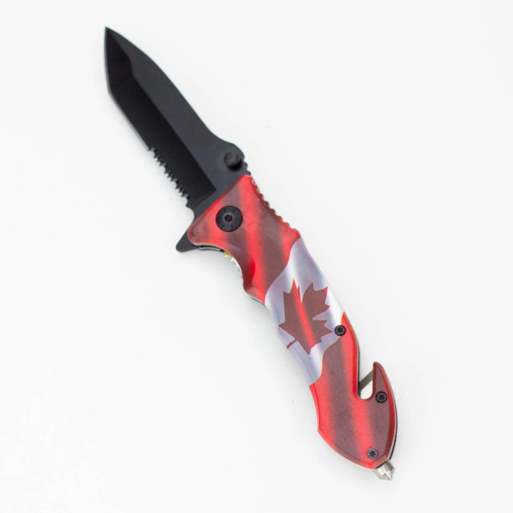8" Tiger USA® Pocket Knife  Canada Tanto Serrated_2